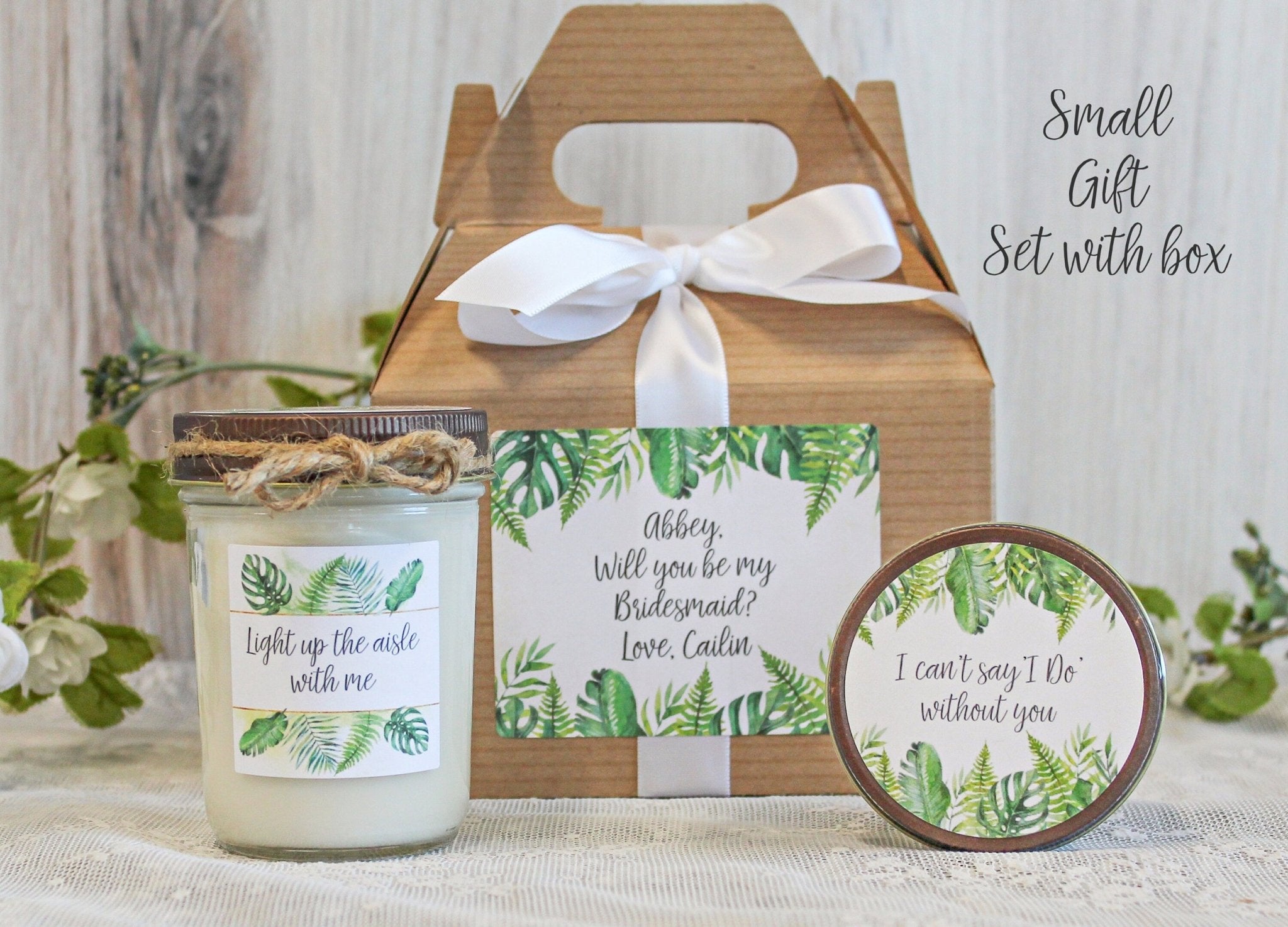 Tropical Bridesmaid Proposal Box - The Dancing Wick