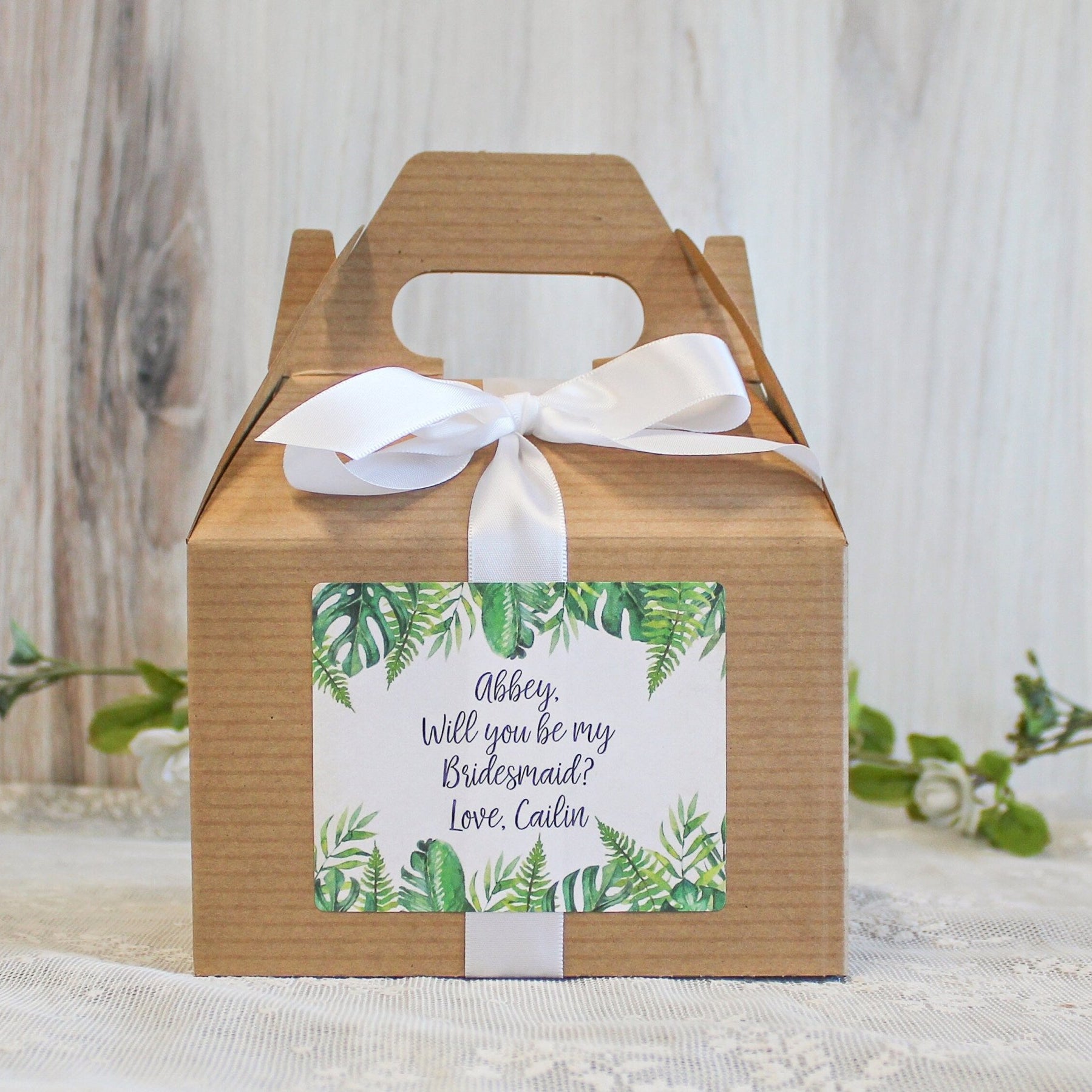 Tropical Bridesmaid Proposal Box - The Dancing Wick