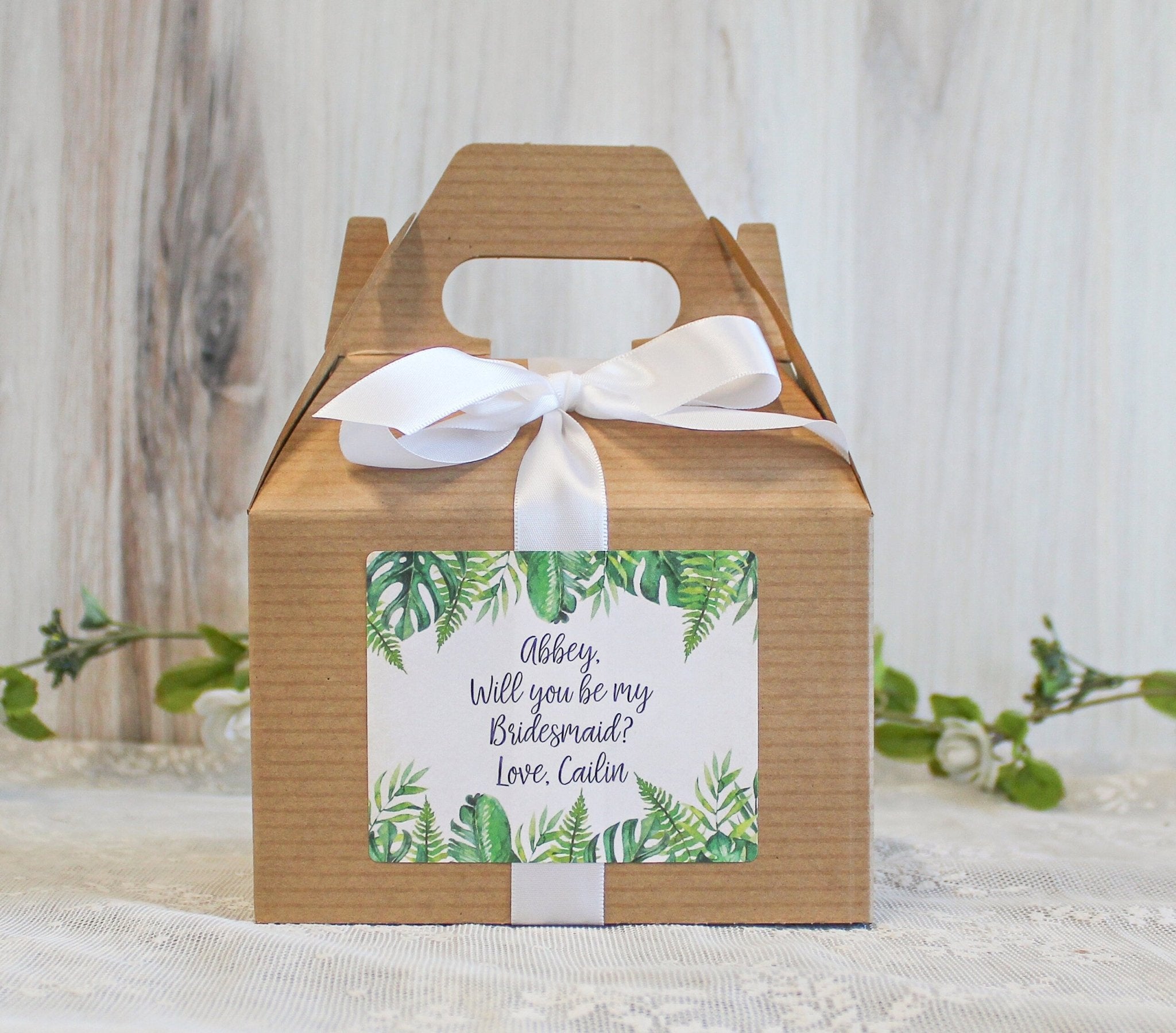 Tropical Bridesmaid Proposal Box - The Dancing Wick