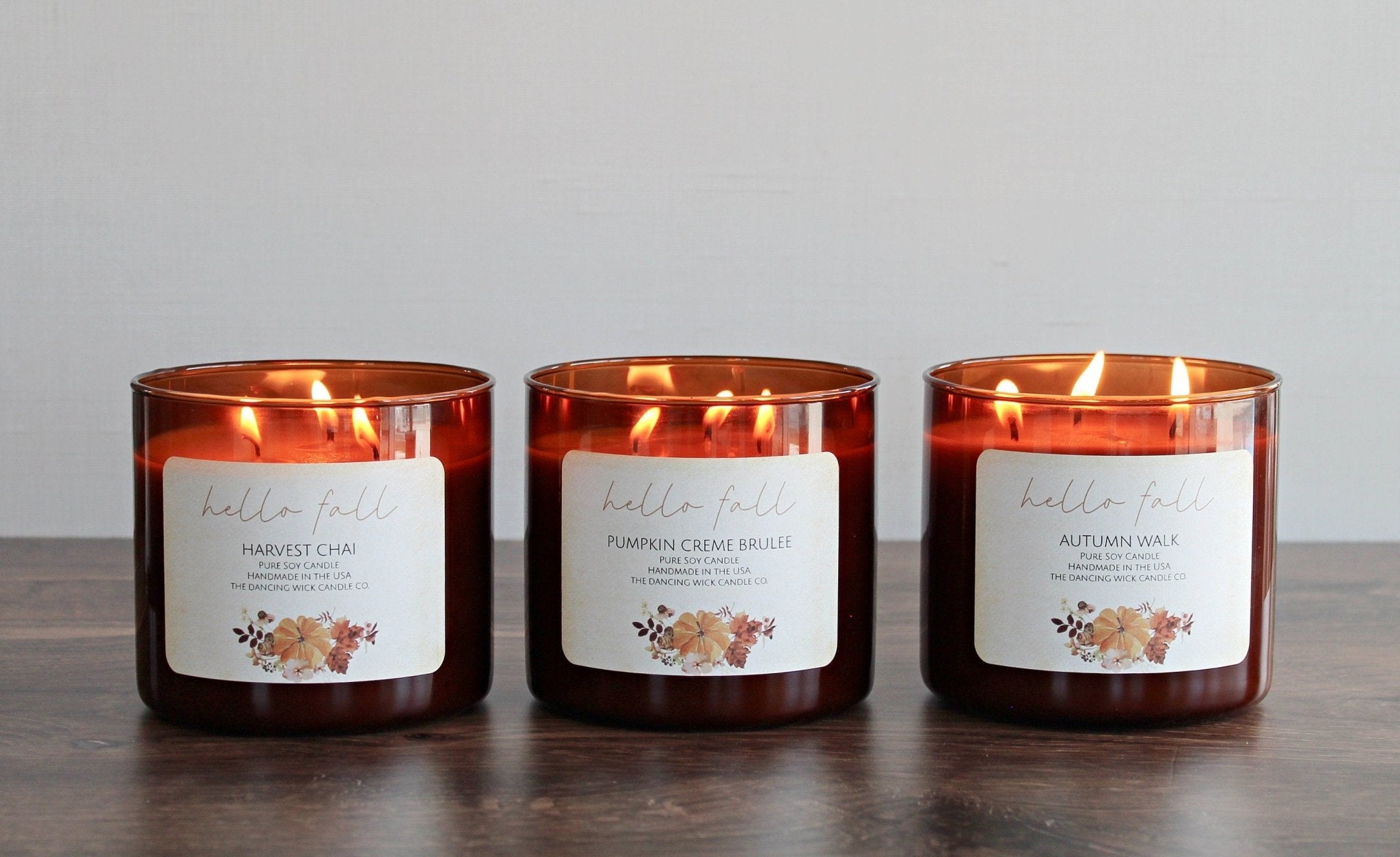 3 Wick Fall Pumpkin Candle - The Dancing Wick