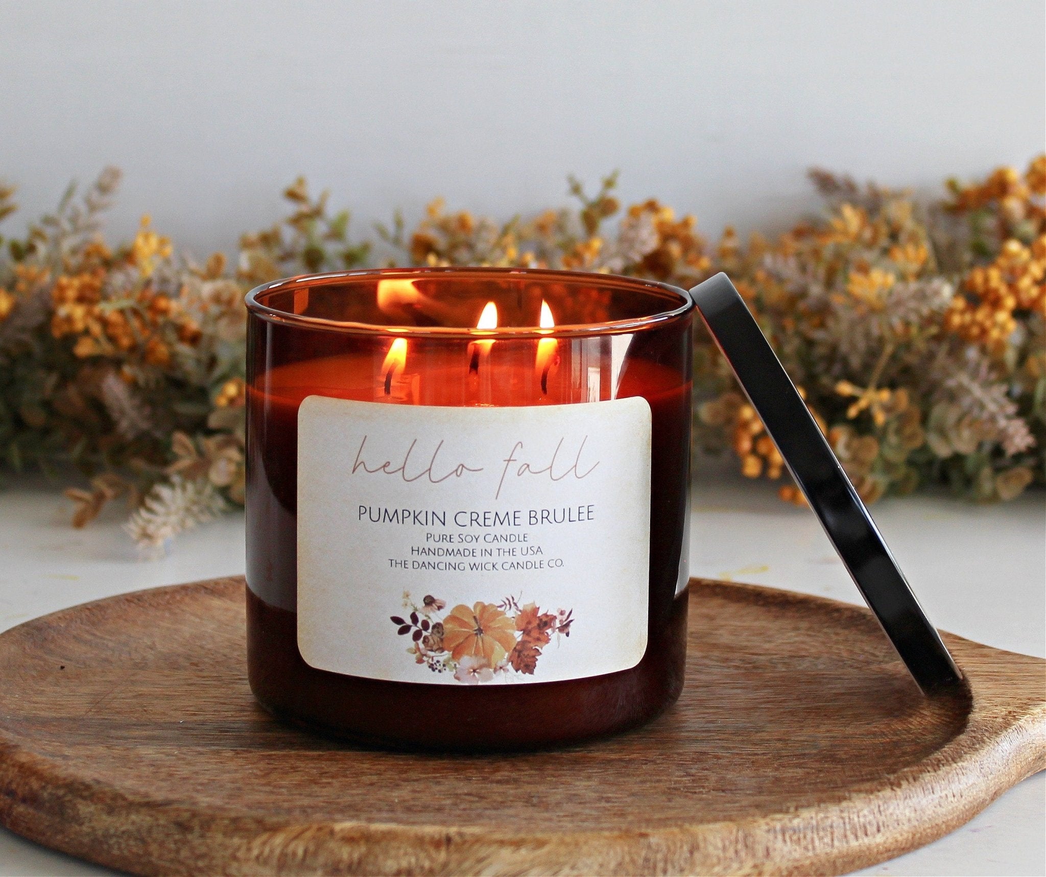 3 Wick Fall Pumpkin Candle - The Dancing Wick