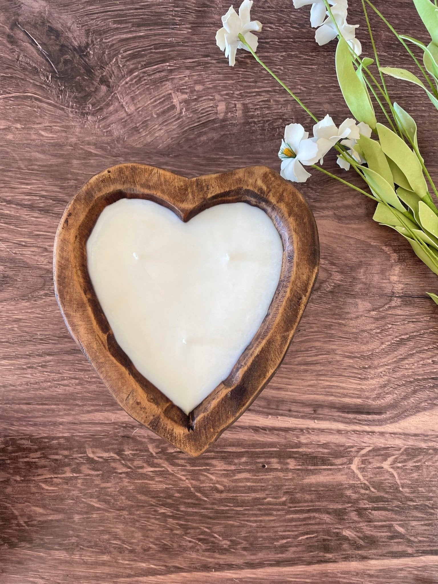 3 Wick Heart Dough Bowl Candle - The Dancing Wick