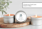 A new Chapter Baby Shower Favors | Personalized Candle Tins | Storybook Theme | Bulk Set of 10 - The Dancing Wick