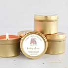 A new Chapter Baby Shower Favors | Personalized Candle Tins | Storybook Theme | Bulk Set of 10 - The Dancing Wick