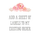 Add a sheet of labels to my existing order - The Dancing Wick
