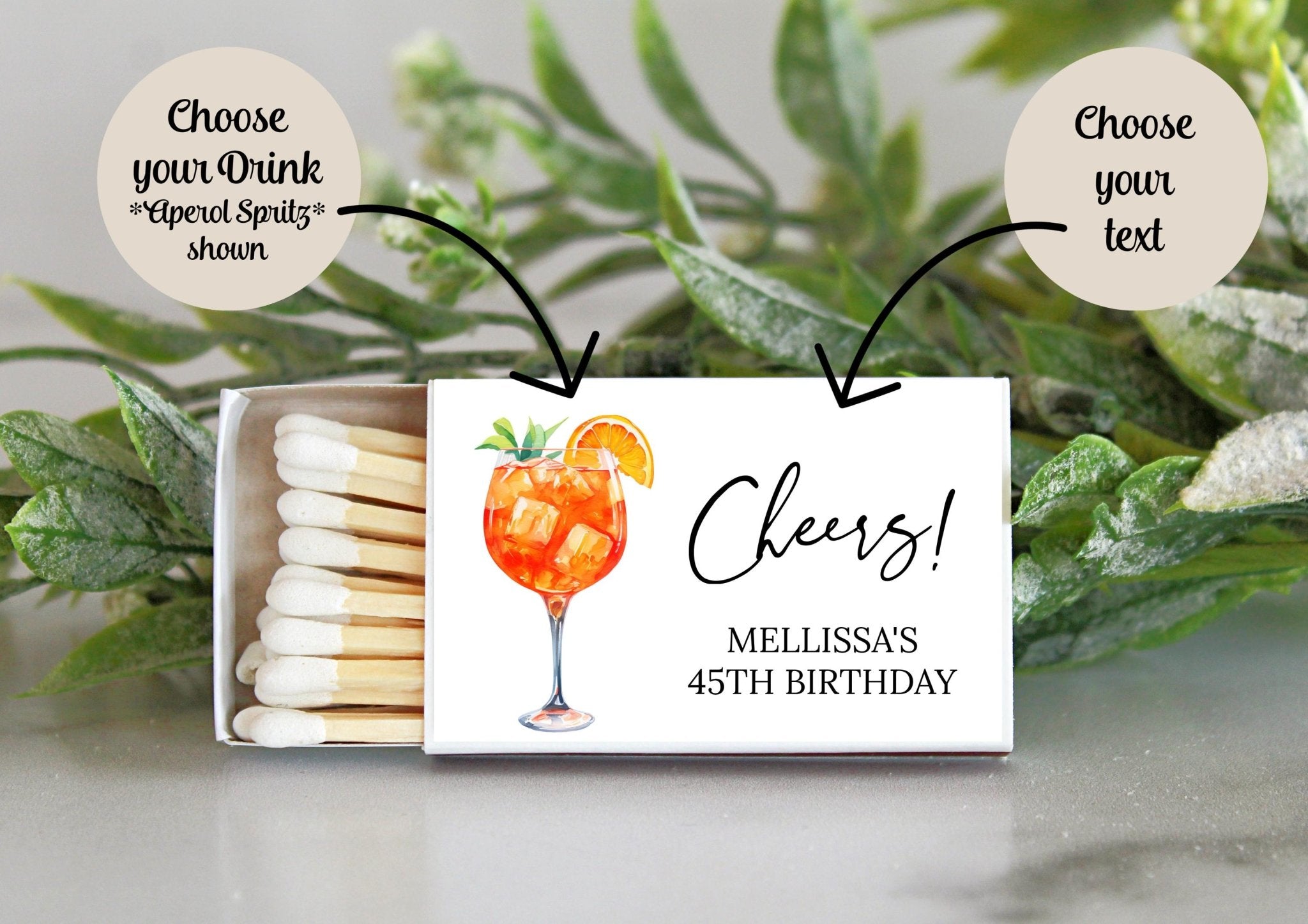 Adult "Cheers" Birthday Party Match Box - Set of 10 - The Dancing Wick