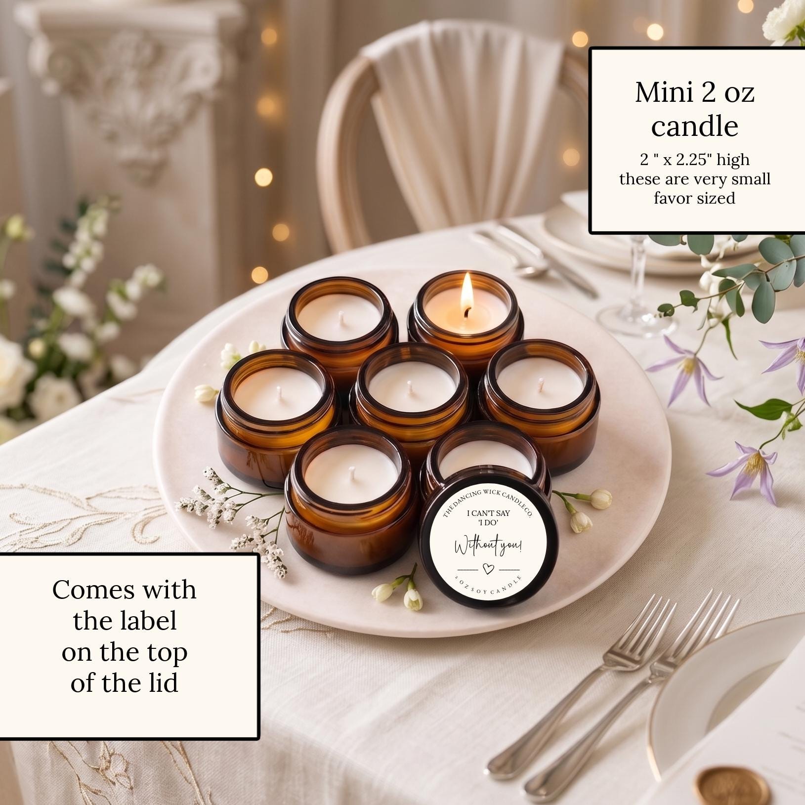 Amber I Can’t Say I Do Without You Candle - The Dancing Wick