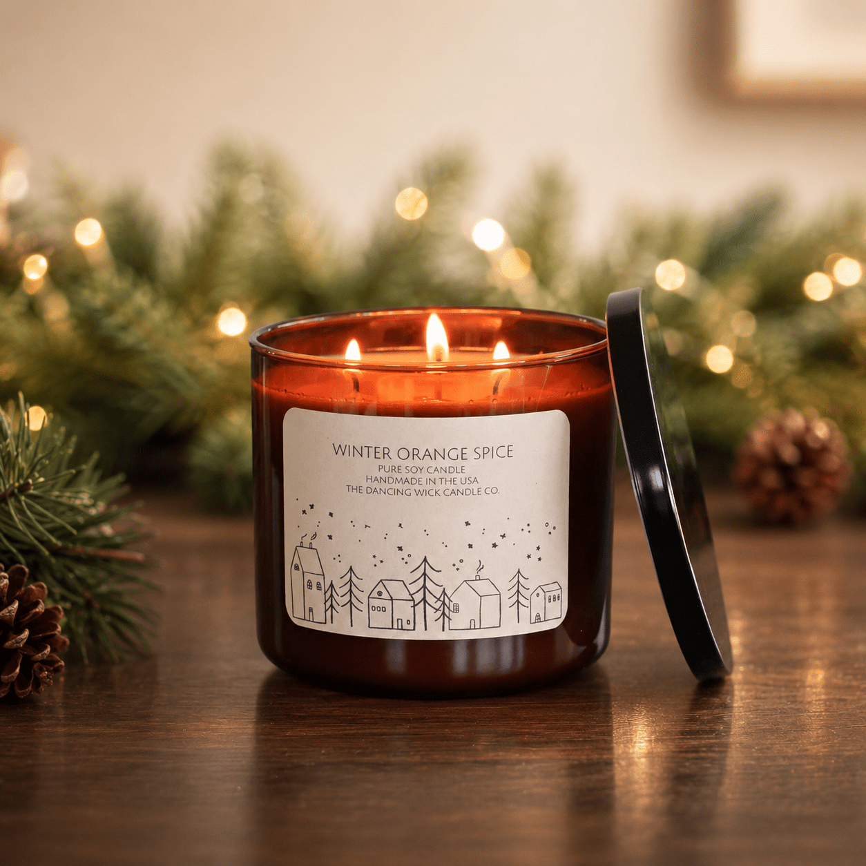 Apple Cider - 3 Wick Christmas Tumbler Candle - The Dancing Wick