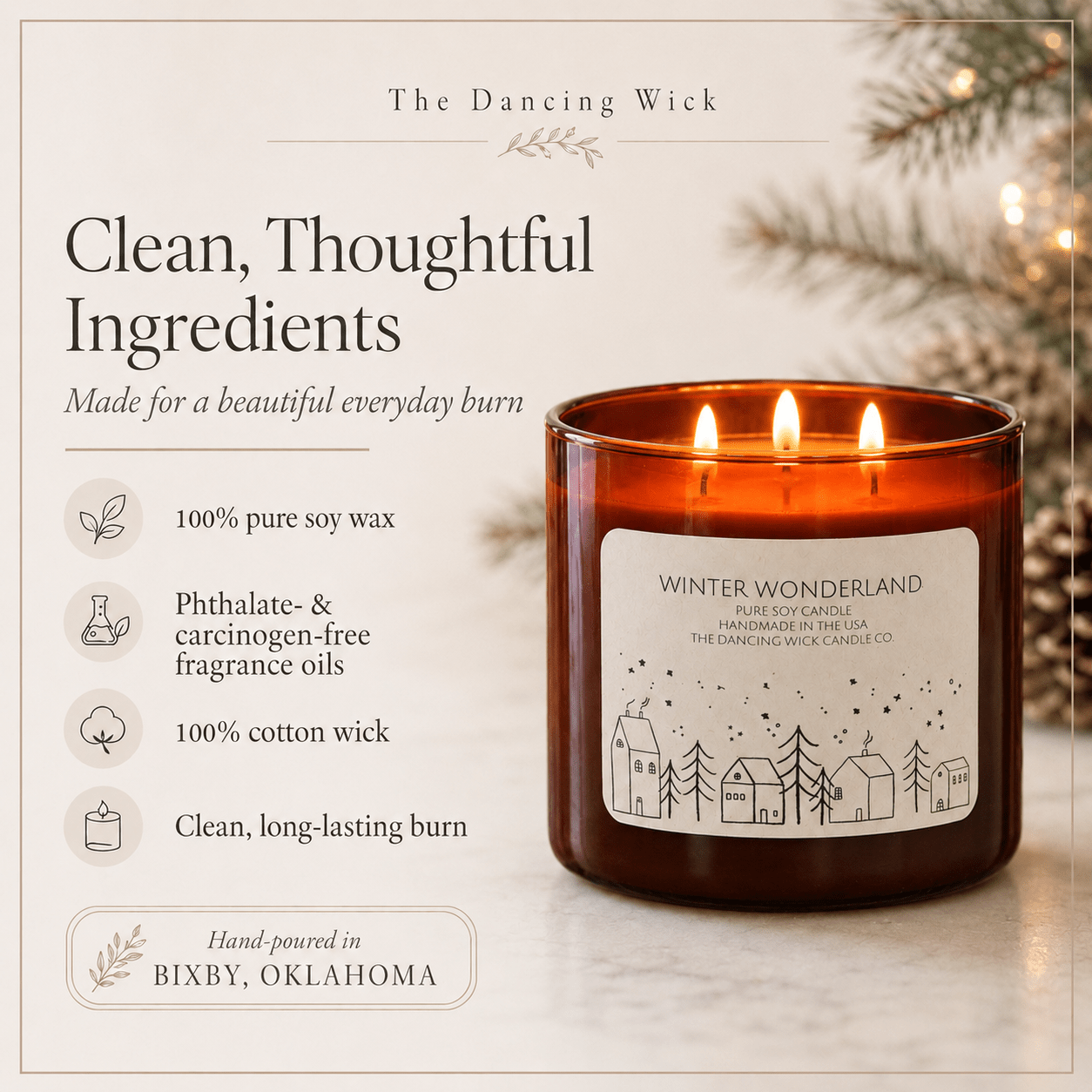 Apple Cider - 3 Wick Christmas Tumbler Candle - The Dancing Wick