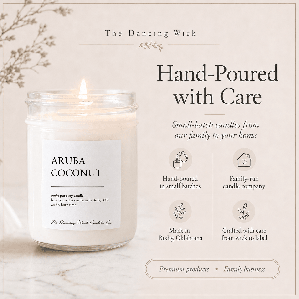 Aruba Coconut - TDW Signature Candle - The Dancing Wick