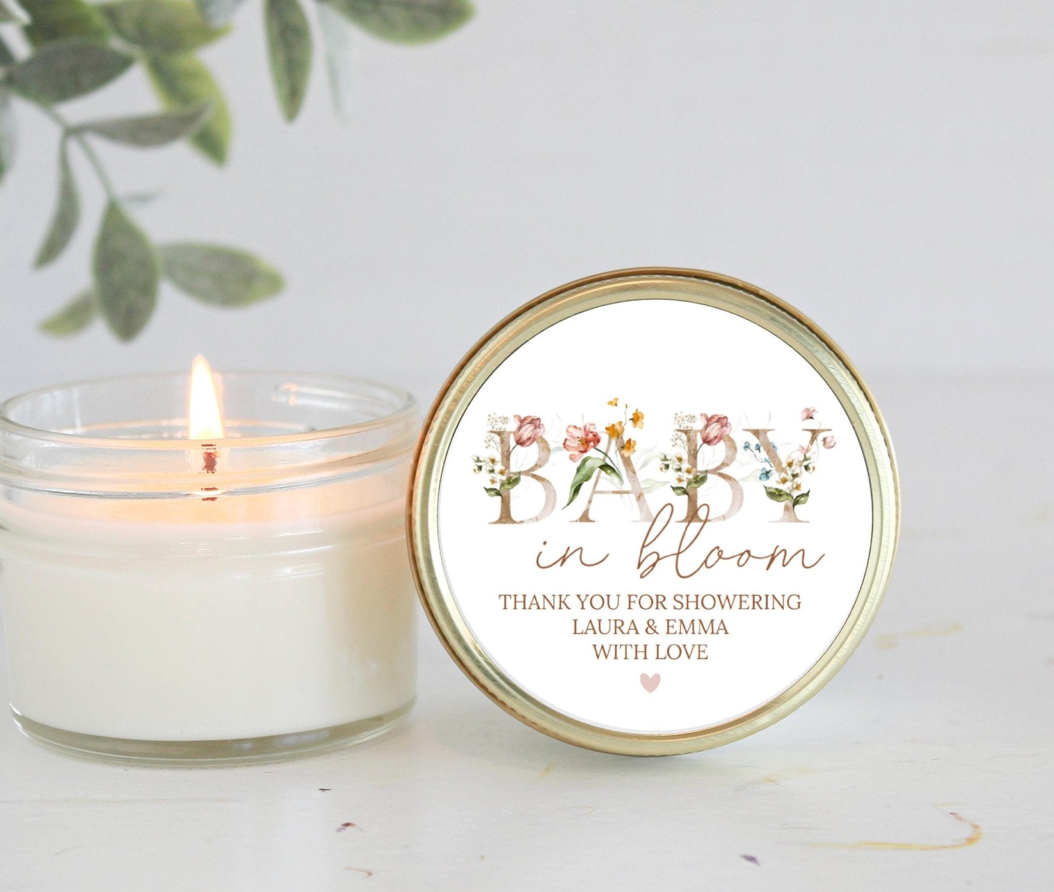 Baby in Bloom Baby Shower Favors - The Dancing Wick
