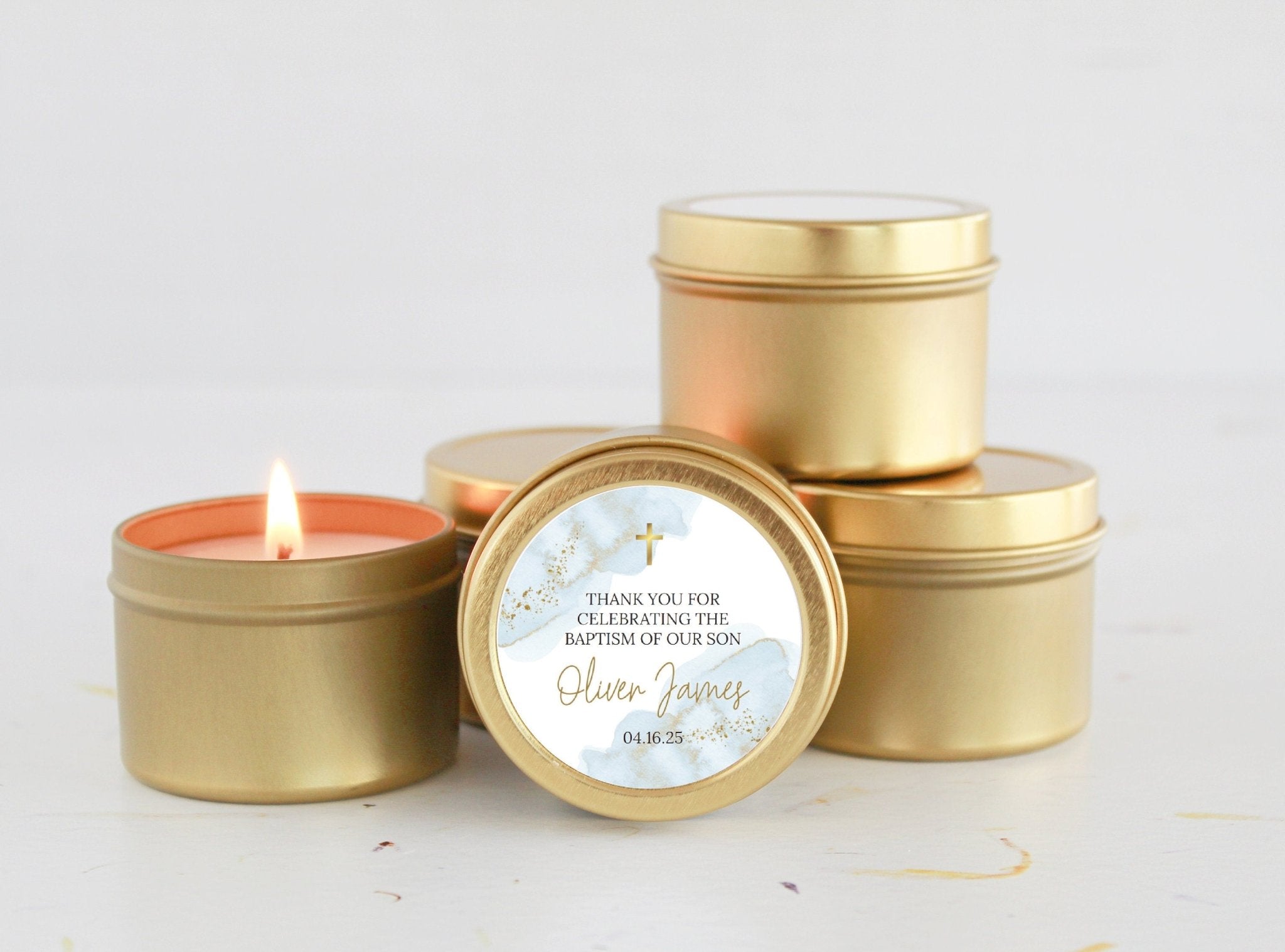 Baptism Tins - Set of 10 - The Dancing Wick