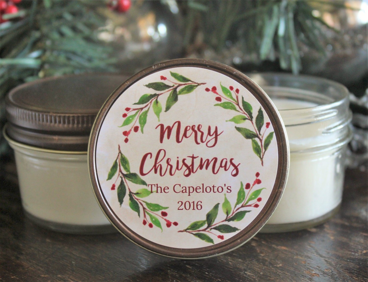 Berry Wreath Christmas Favors - The Dancing Wick
