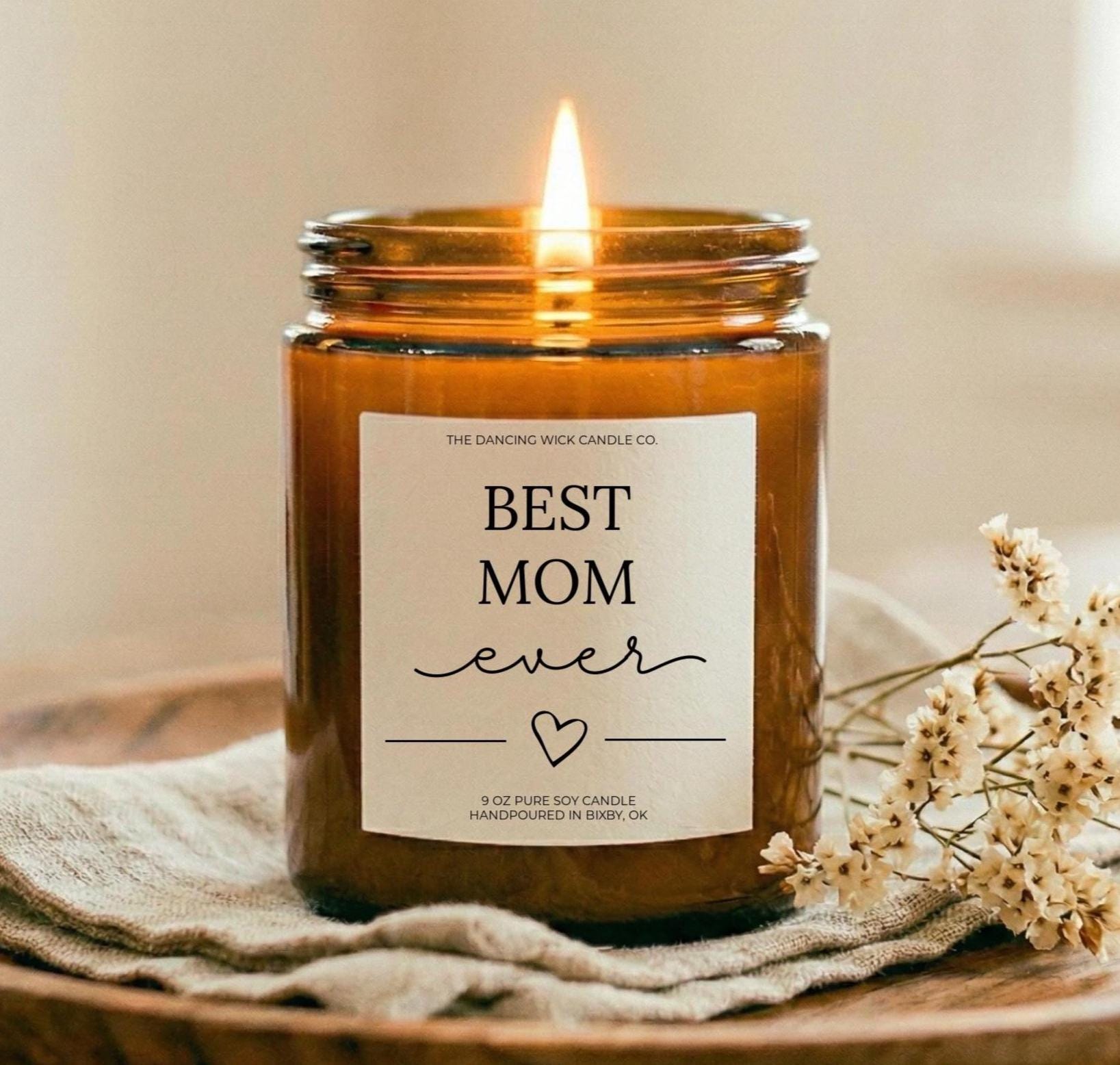 Best Mom Ever Amber Candle - The Dancing Wick