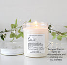 Bestie Noun Personalized Soy Candle - The Dancing Wick