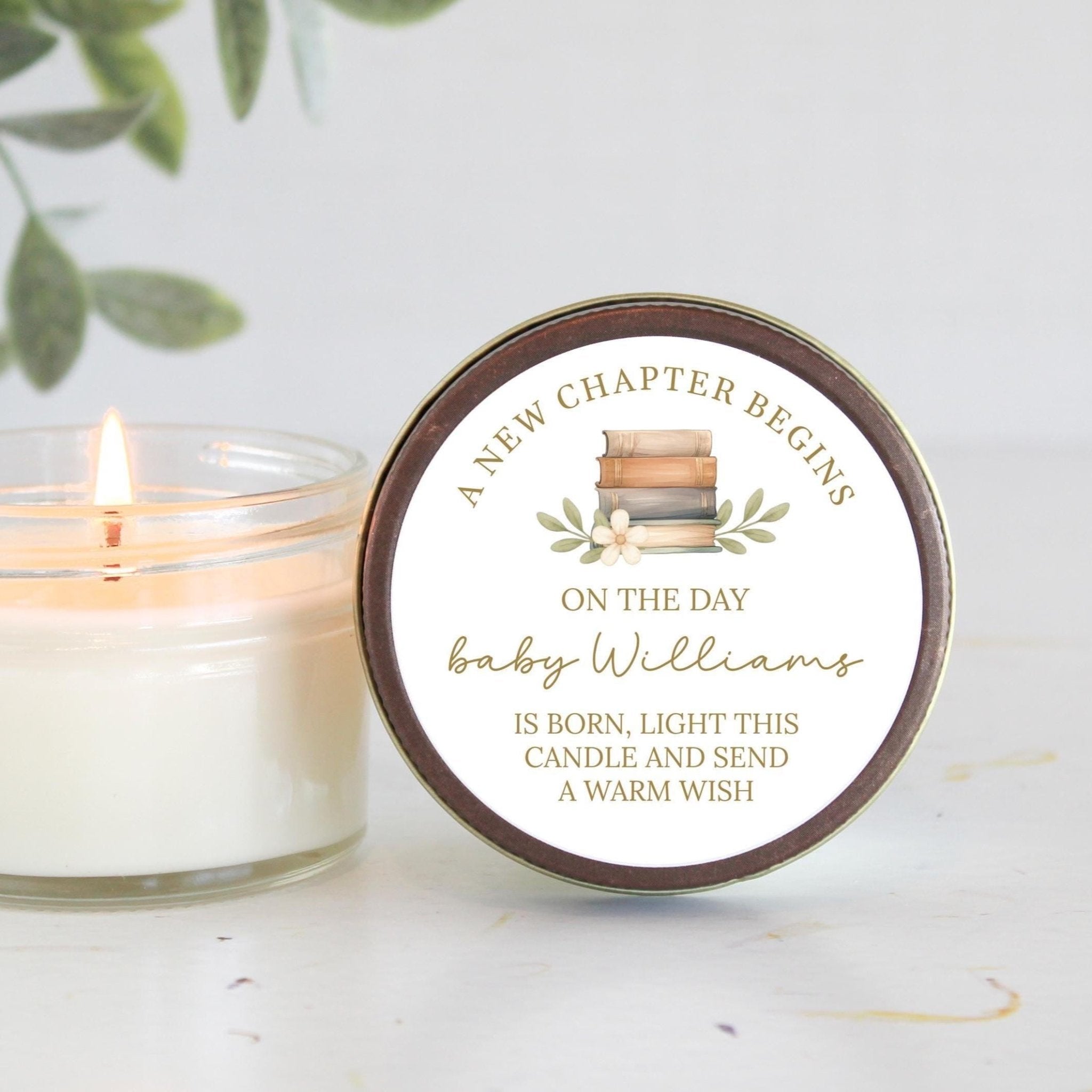 Book Theme Baby Shower Favors |A New Chapter Begins - The Dancing Wick