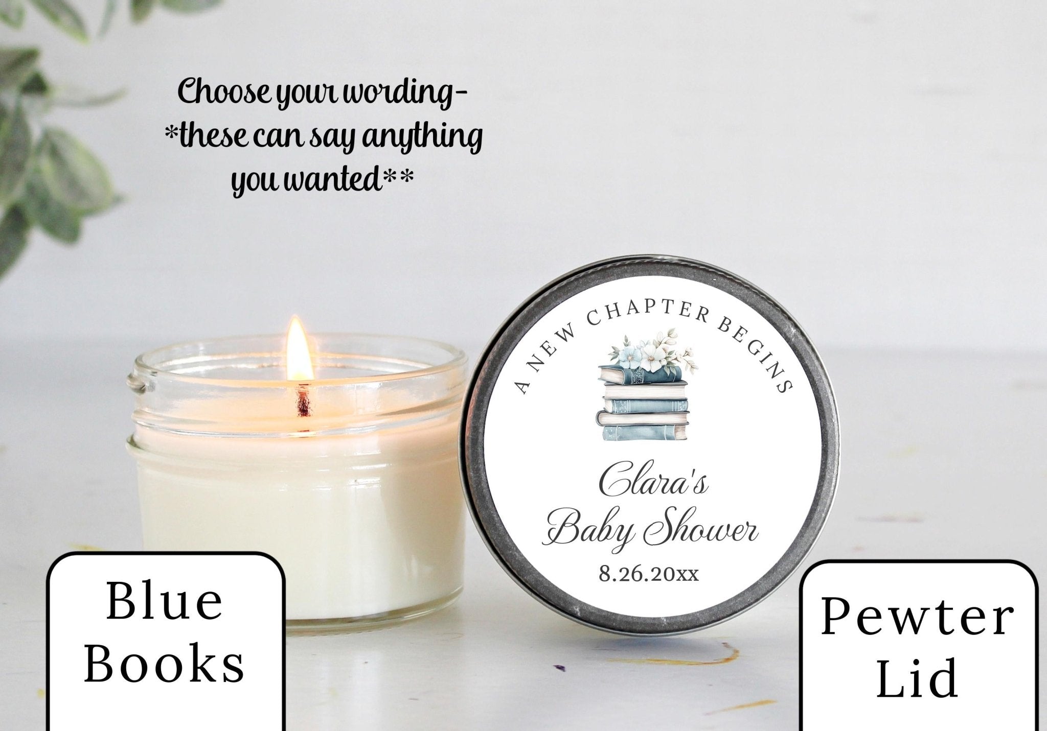 Book Theme Baby Shower Favors |A New Chapter Begins - The Dancing Wick