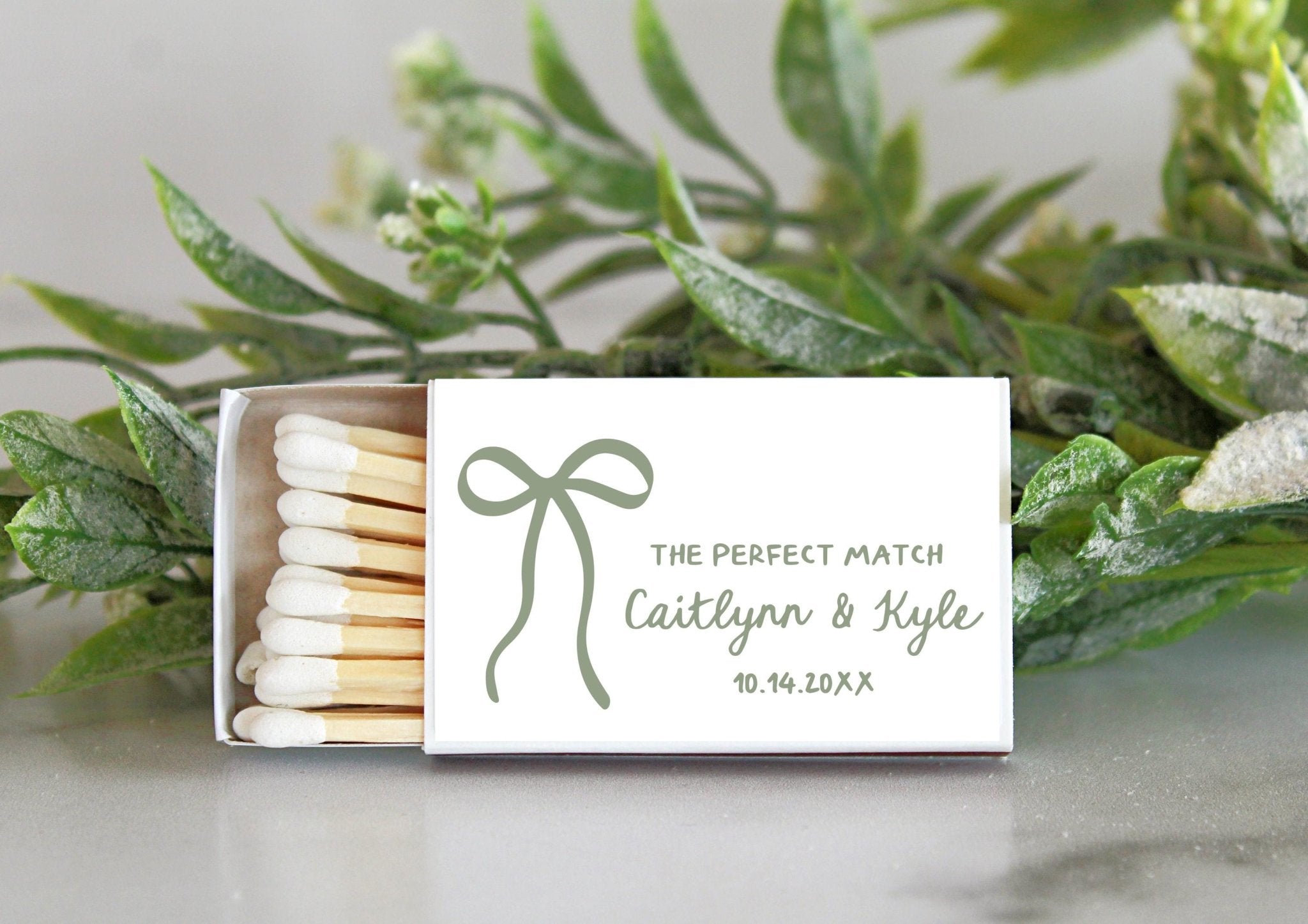 Bow Wedding Matches - Set of 10 - The Dancing Wick