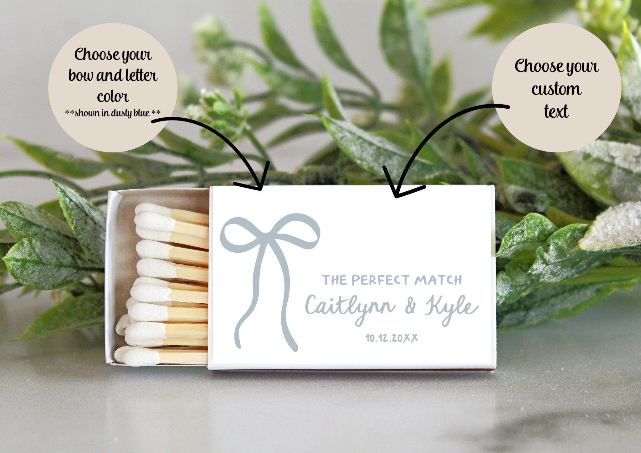 Bow Wedding Matches - Set of 10 - The Dancing Wick