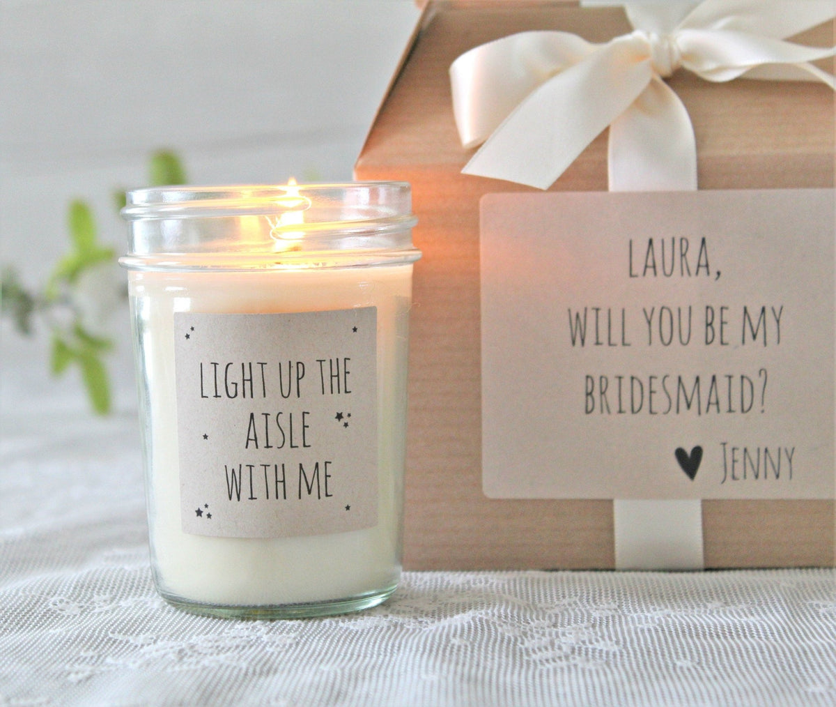 Bridesmaid Proposal Box - Light Up the Aisle - The Dancing Wick