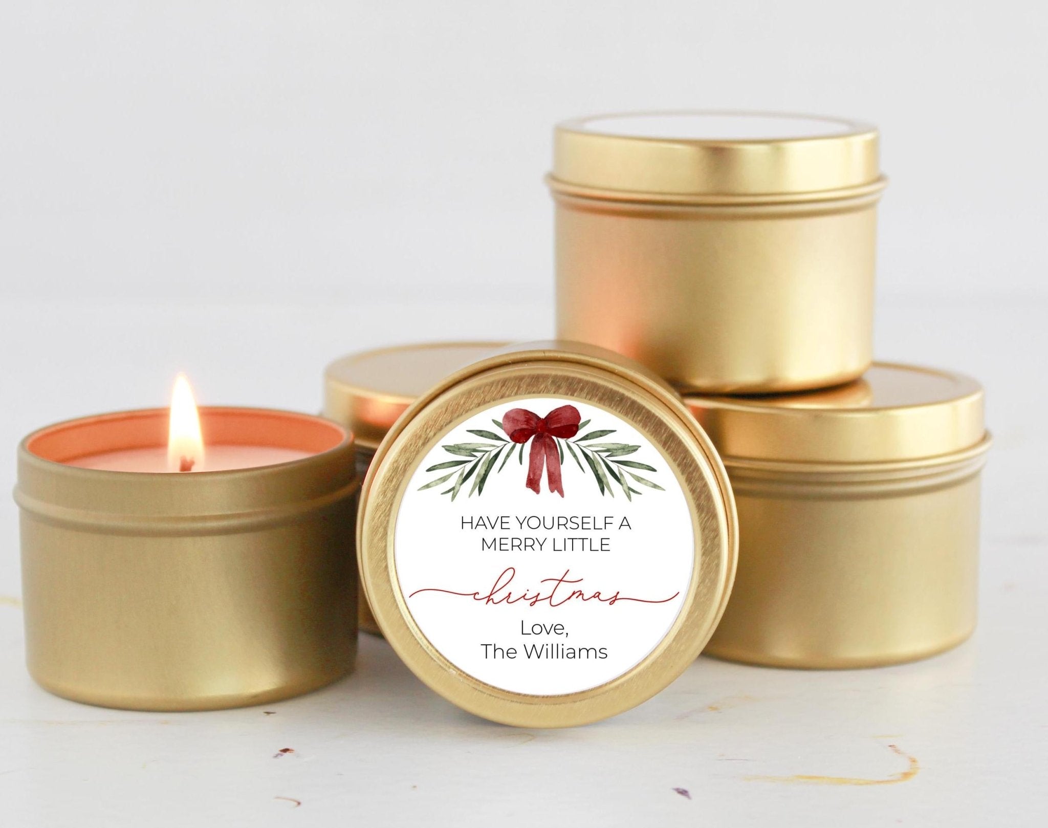Christmas Bow Tin - The Dancing Wick