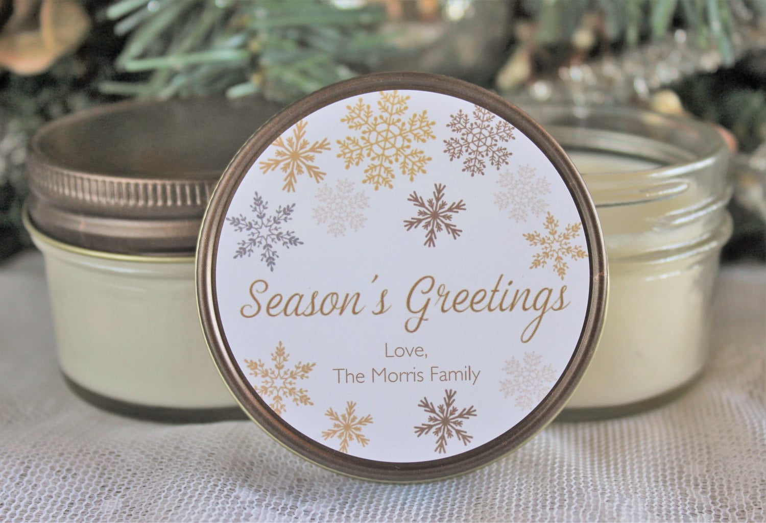 Christmas Gold Snowflake Favors - The Dancing Wick