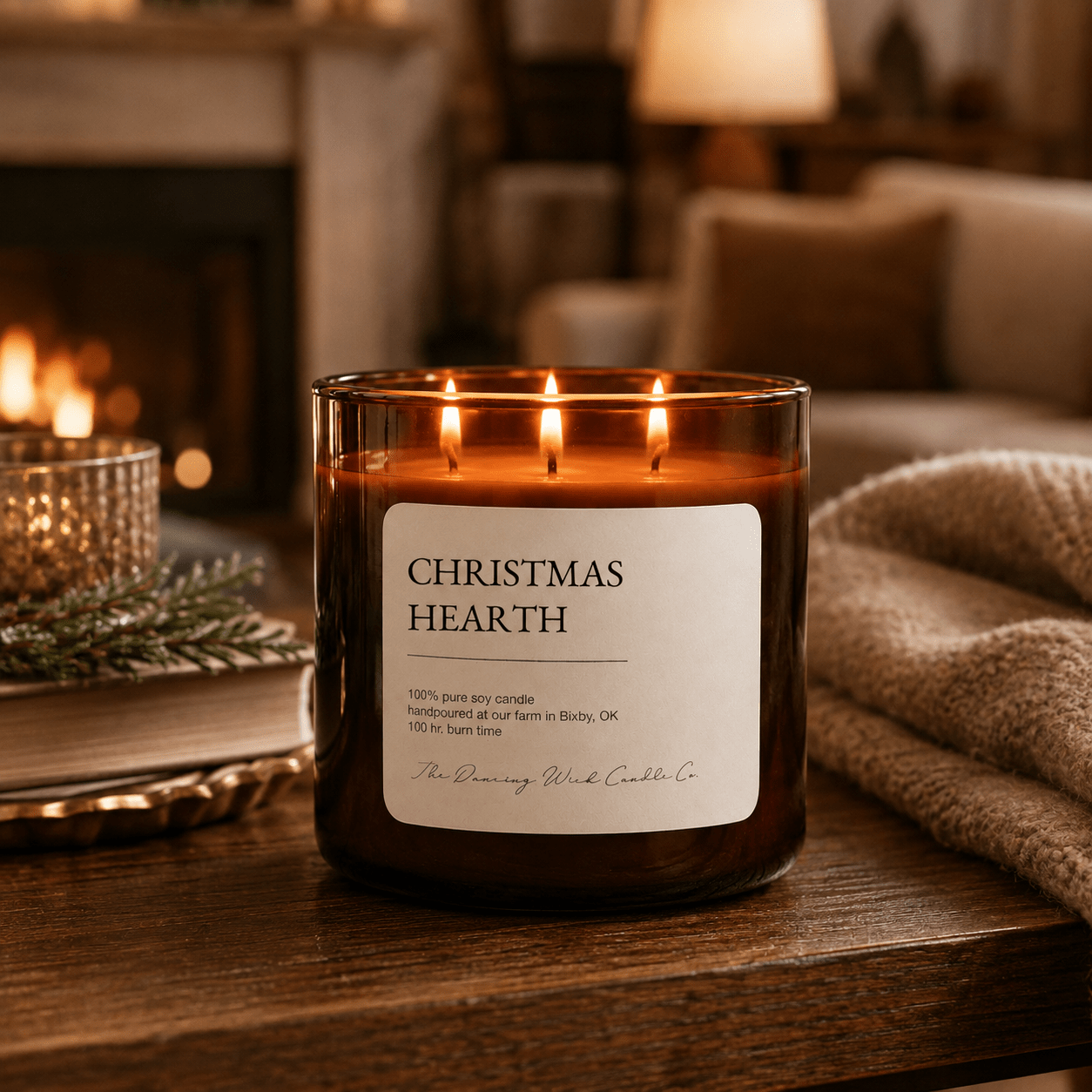 Christmas Hearth - 3 Wick Everyday Tumbler Candle - The Dancing Wick