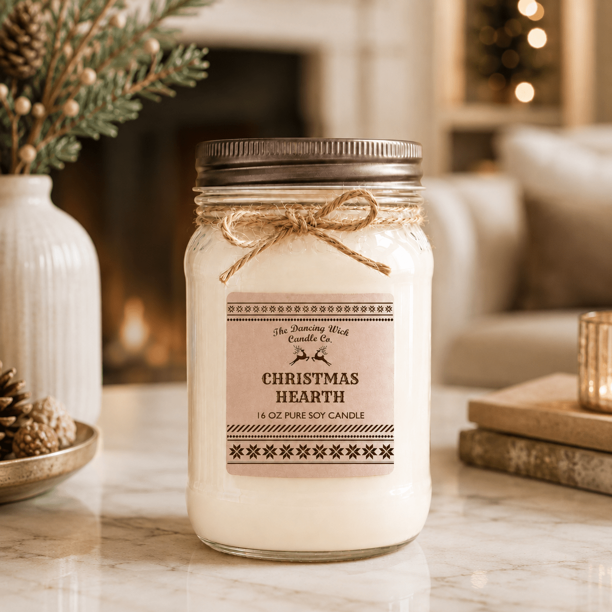 Christmas Hearth - Winter Candle - The Dancing Wick