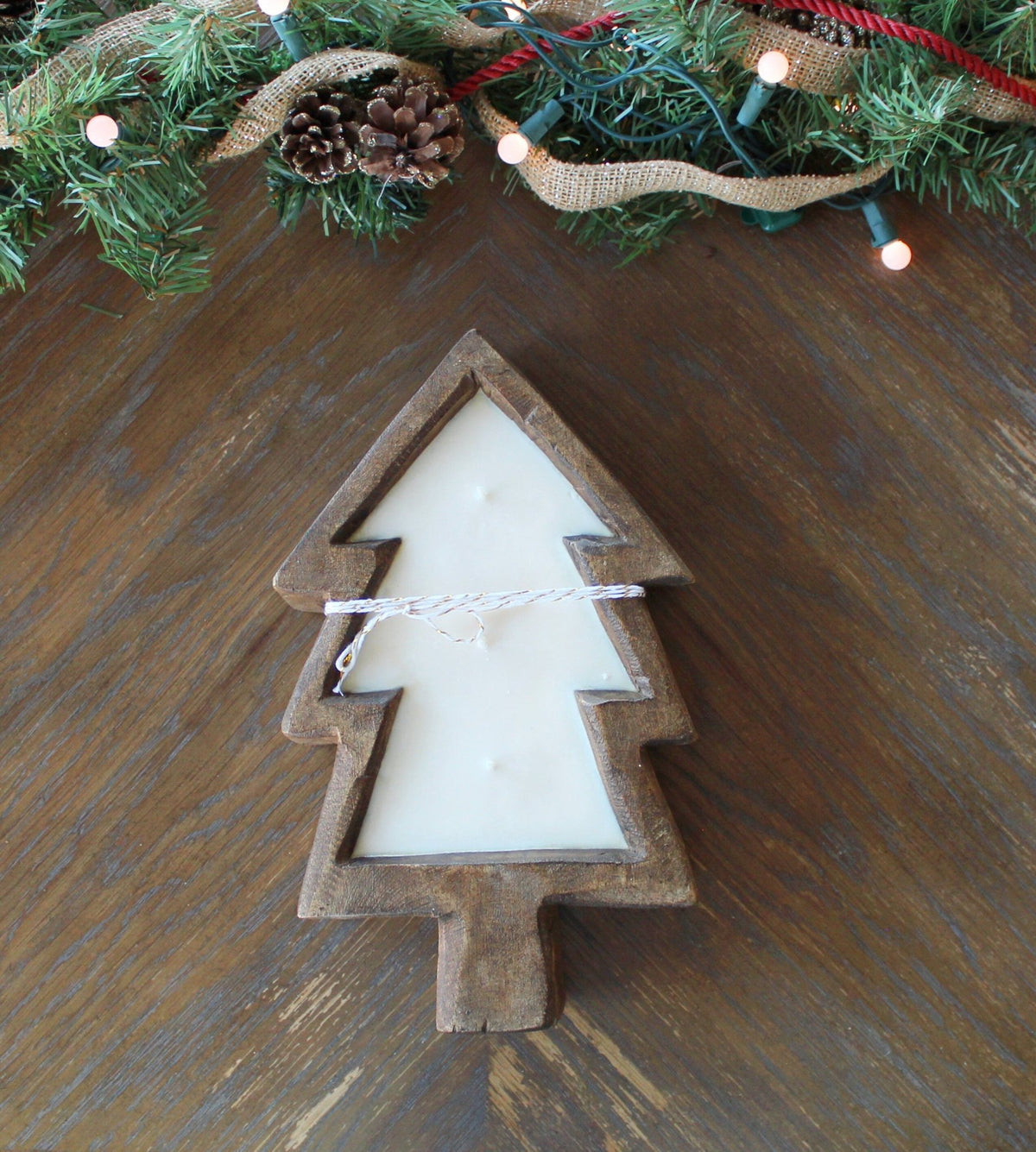 Christmas Wood Bowl Candle - The Dancing Wick