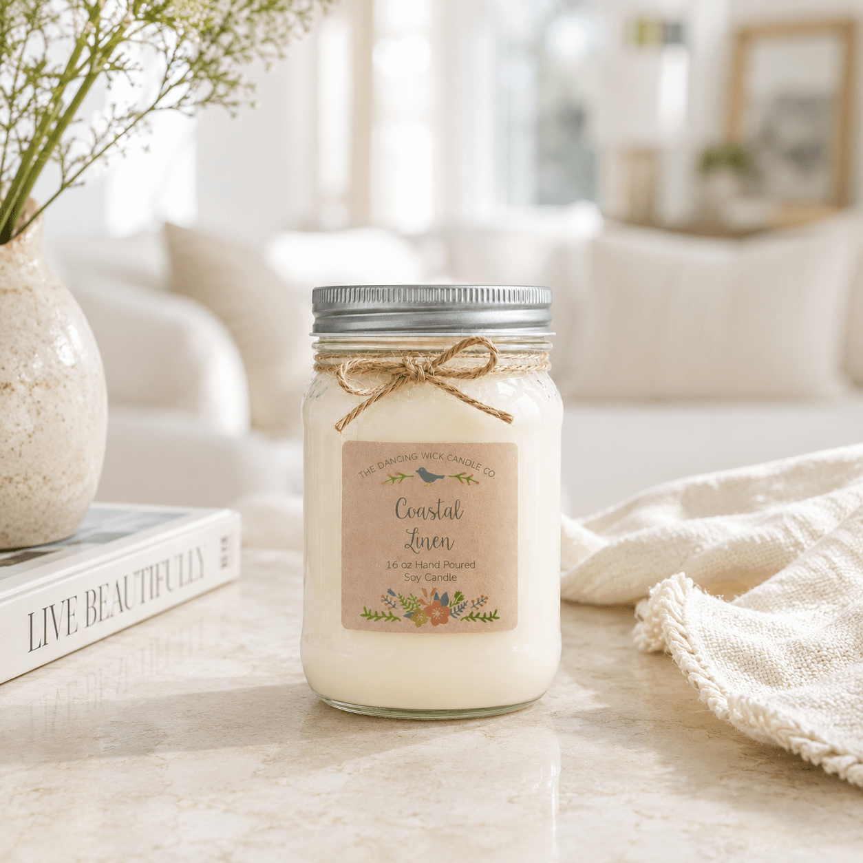 Coastal Linen - Spring TDW Candle - The Dancing Wick