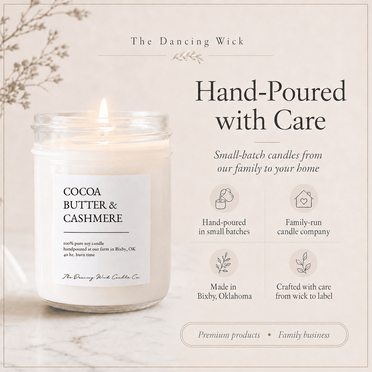 Cocoa Butter & Cashmere - TDW Signature Candle - The Dancing Wick