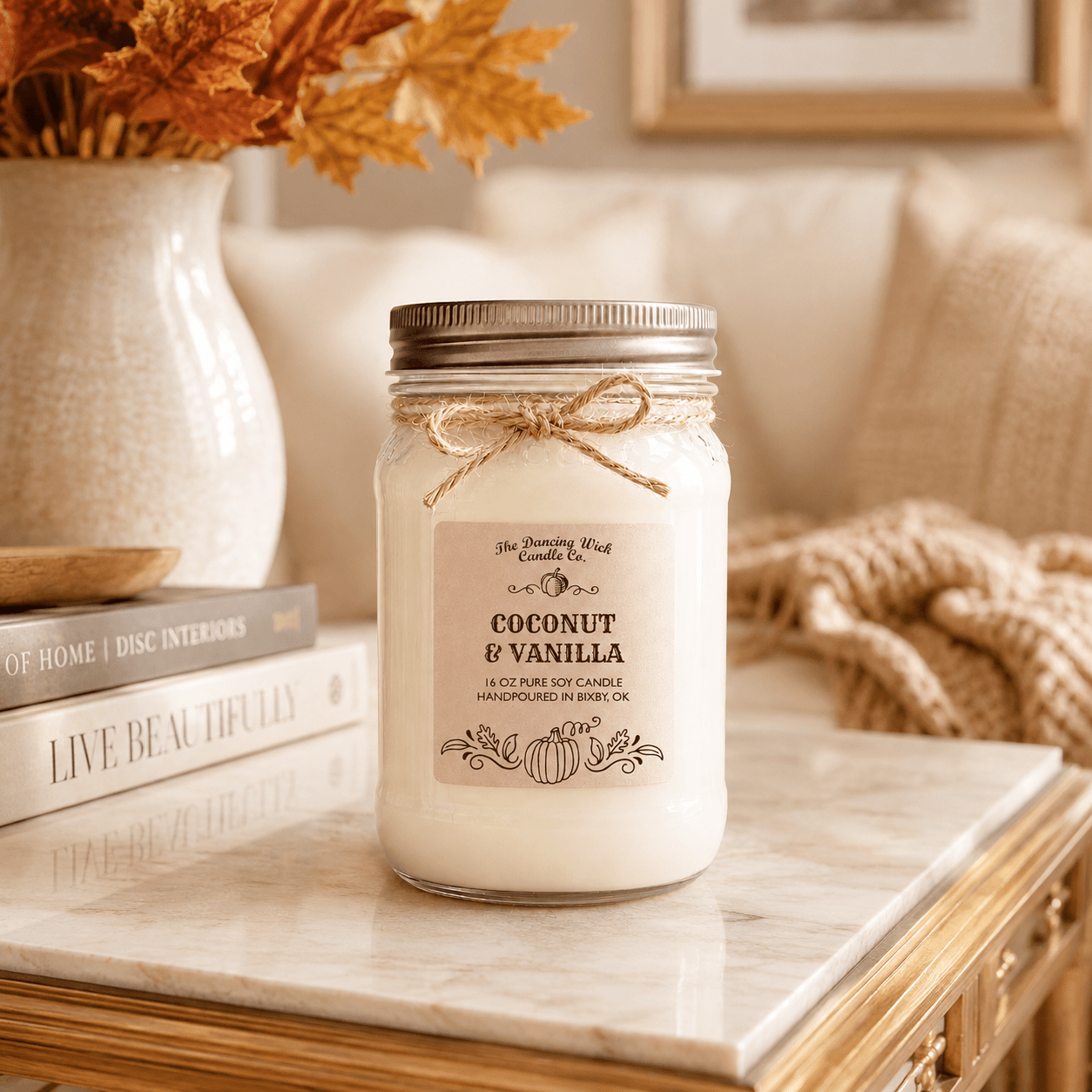 Coconut + Vanilla - Fall Candle - The Dancing Wick