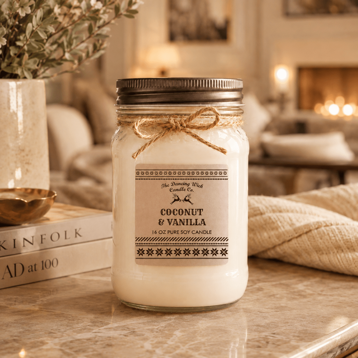 Coconut + Vanilla - Kraft Winter Candle - The Dancing Wick