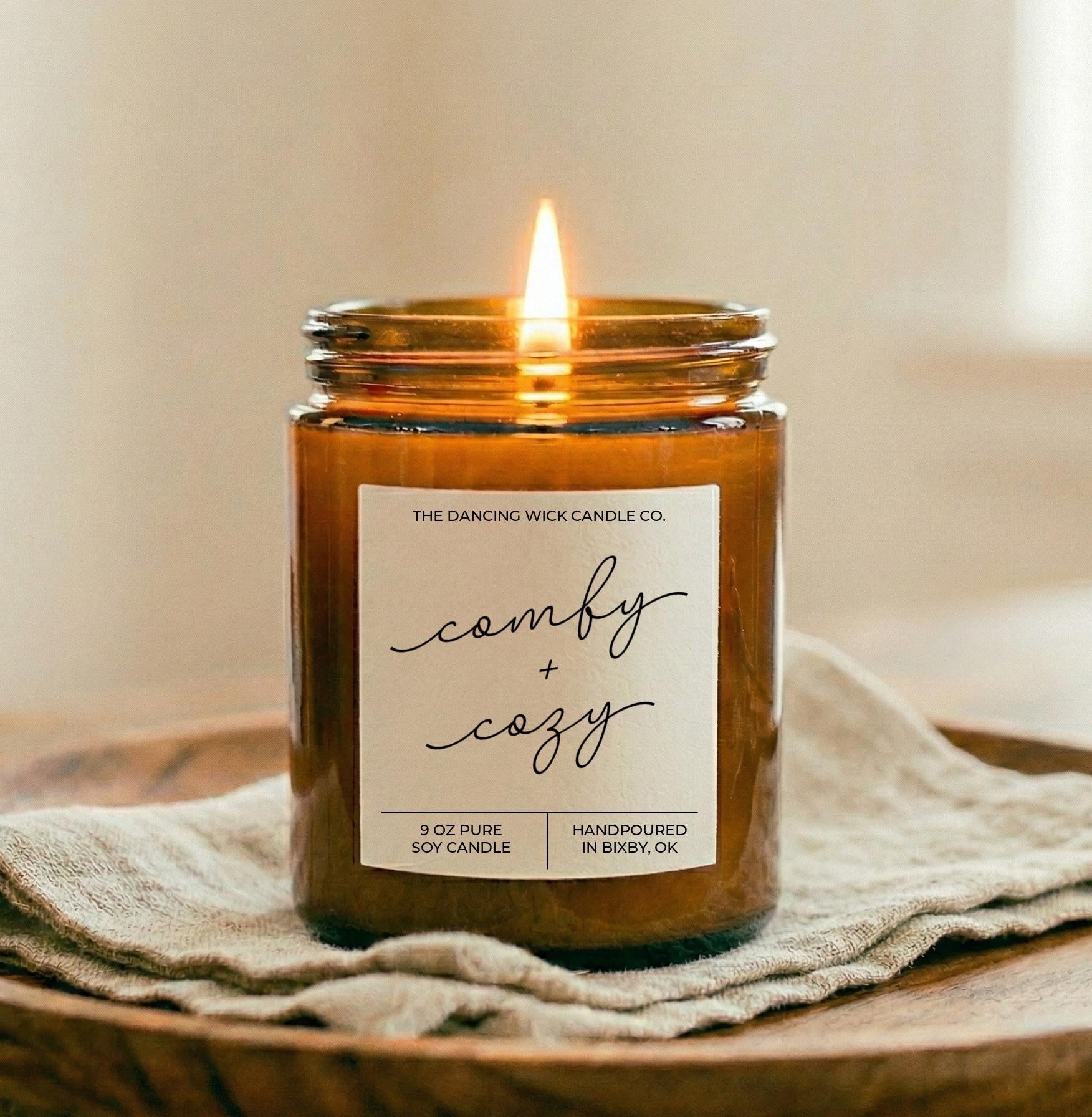 Comfy & Cozy Amber Candle - The Dancing Wick