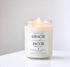 Couple's Names & Date Keepsake Candle - The Dancing Wick