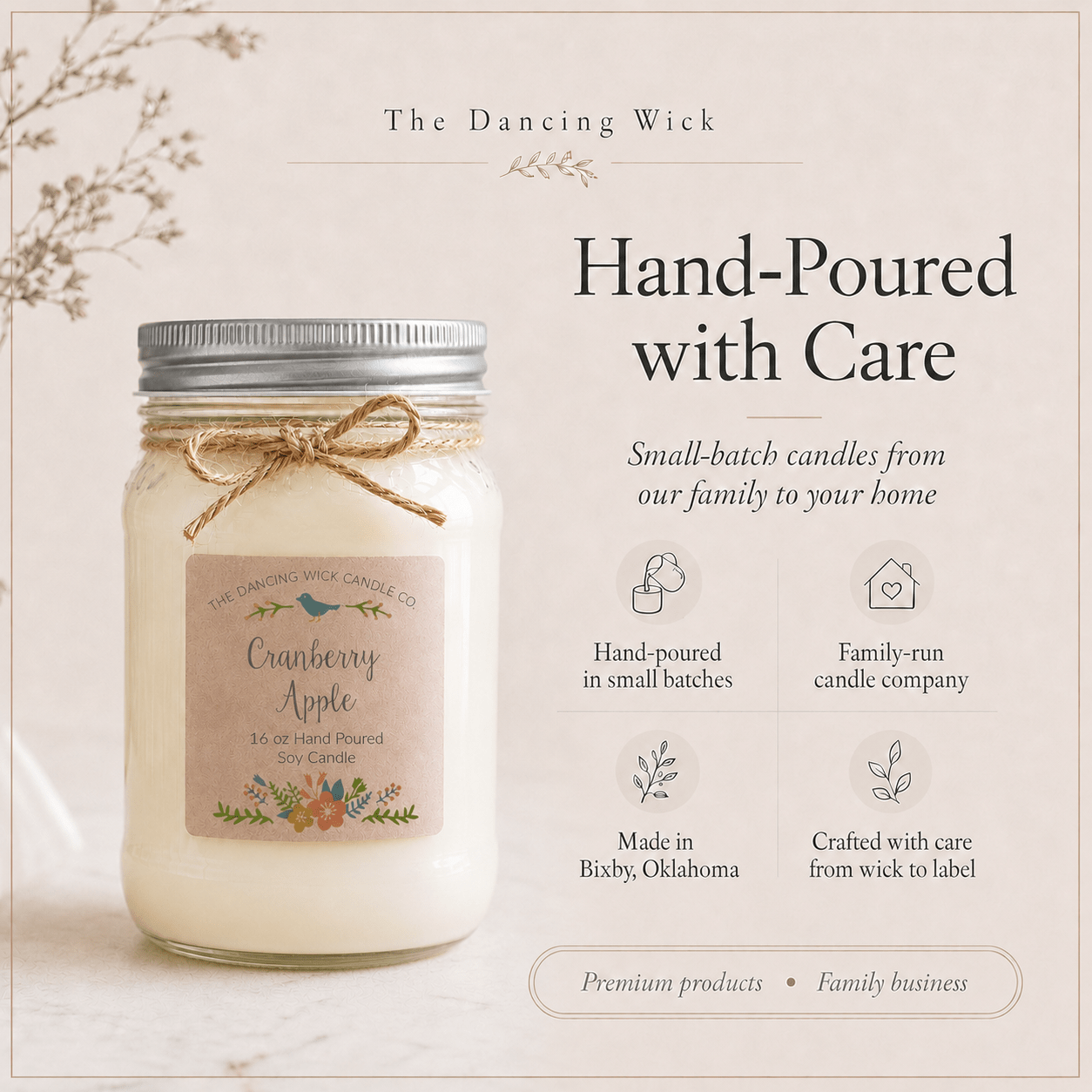 Cranberry Apple - Spring TDW Candle - The Dancing Wick