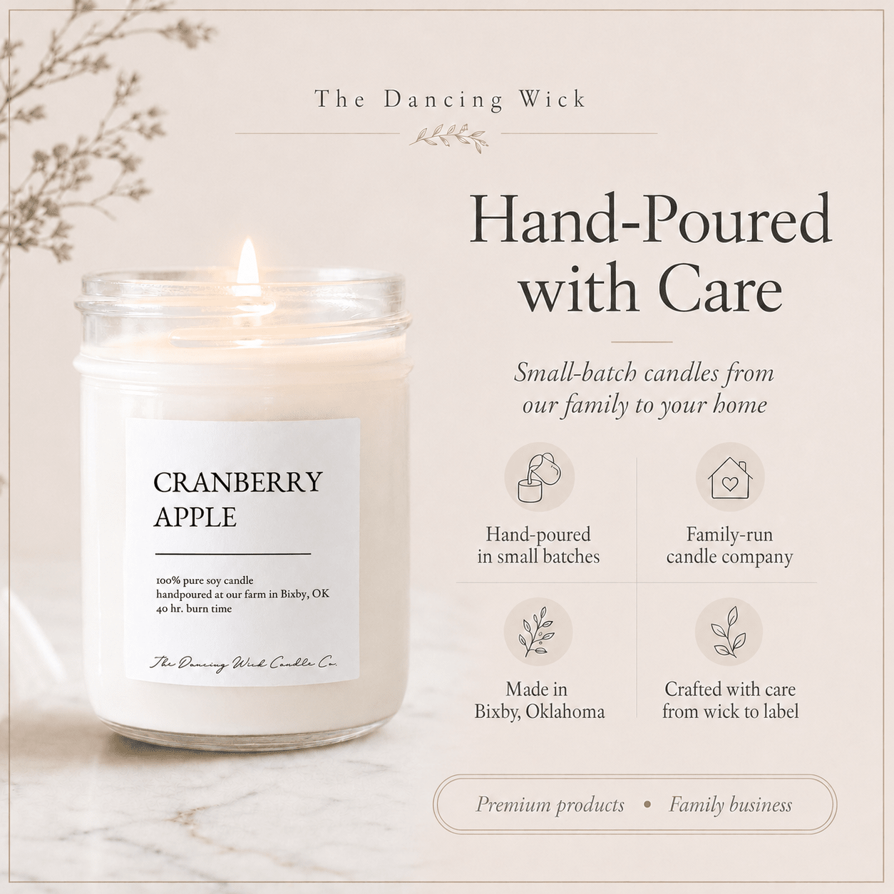 Cranberry Apple - TDW Signature Candle - The Dancing Wick