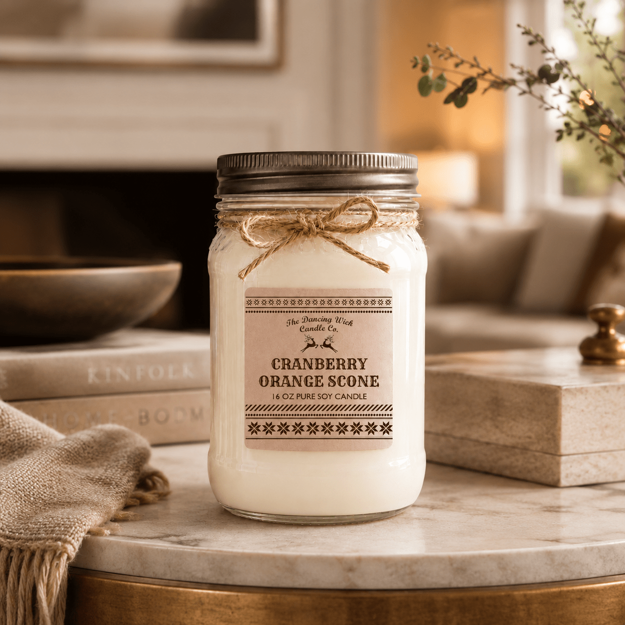Cranberry & Orange Scone - Kraft Winter Candle - The Dancing Wick