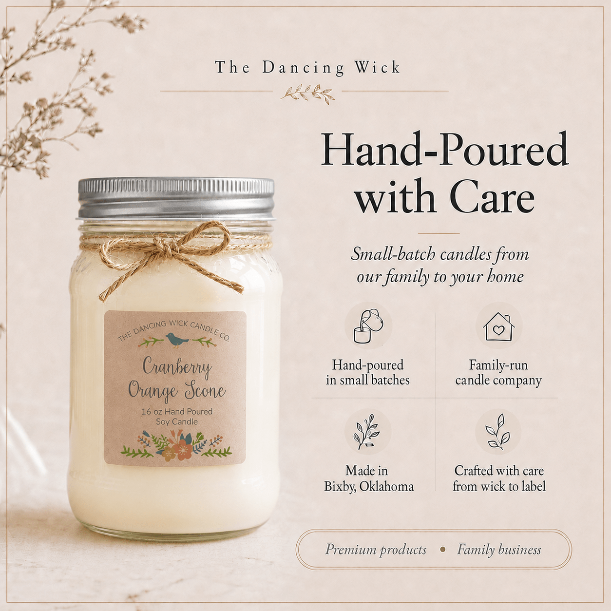 Cranberry & Orange Scone - Spring TDW Candle - The Dancing Wick