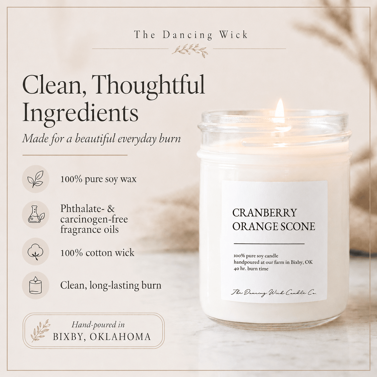 Cranberry & Orange Scone - TDW Signature Candle - The Dancing Wick