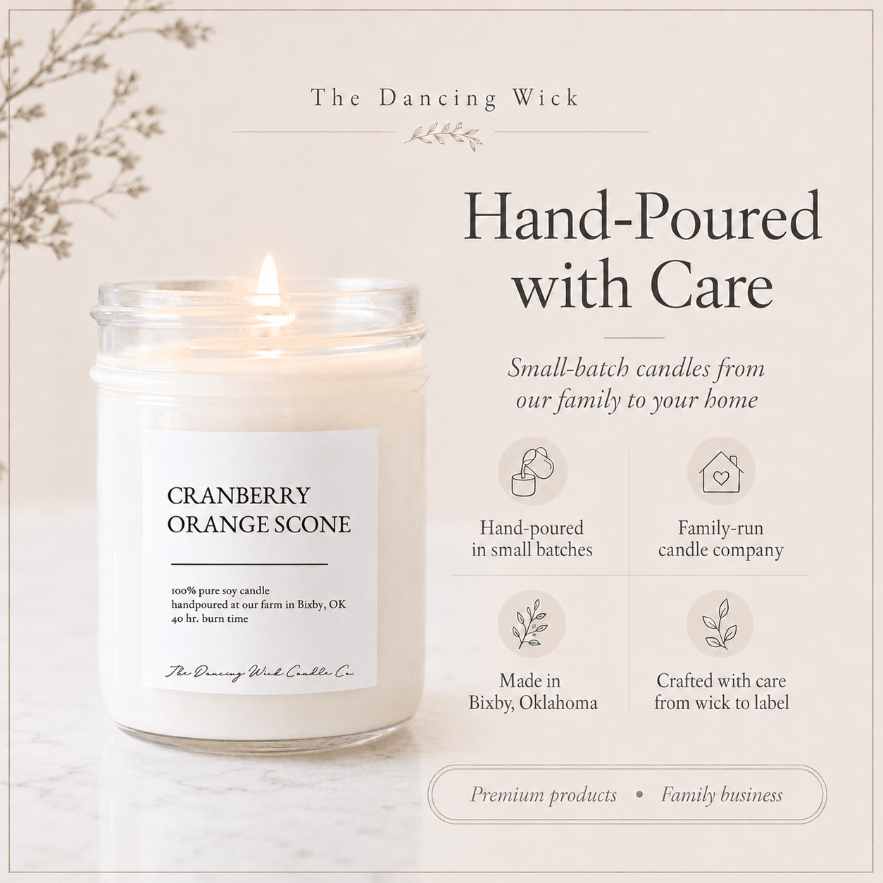 Cranberry & Orange Scone - TDW Signature Candle - The Dancing Wick