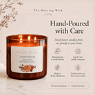 Creme Brulee - 3 Wick Fall Pumpkin Candle - The Dancing Wick