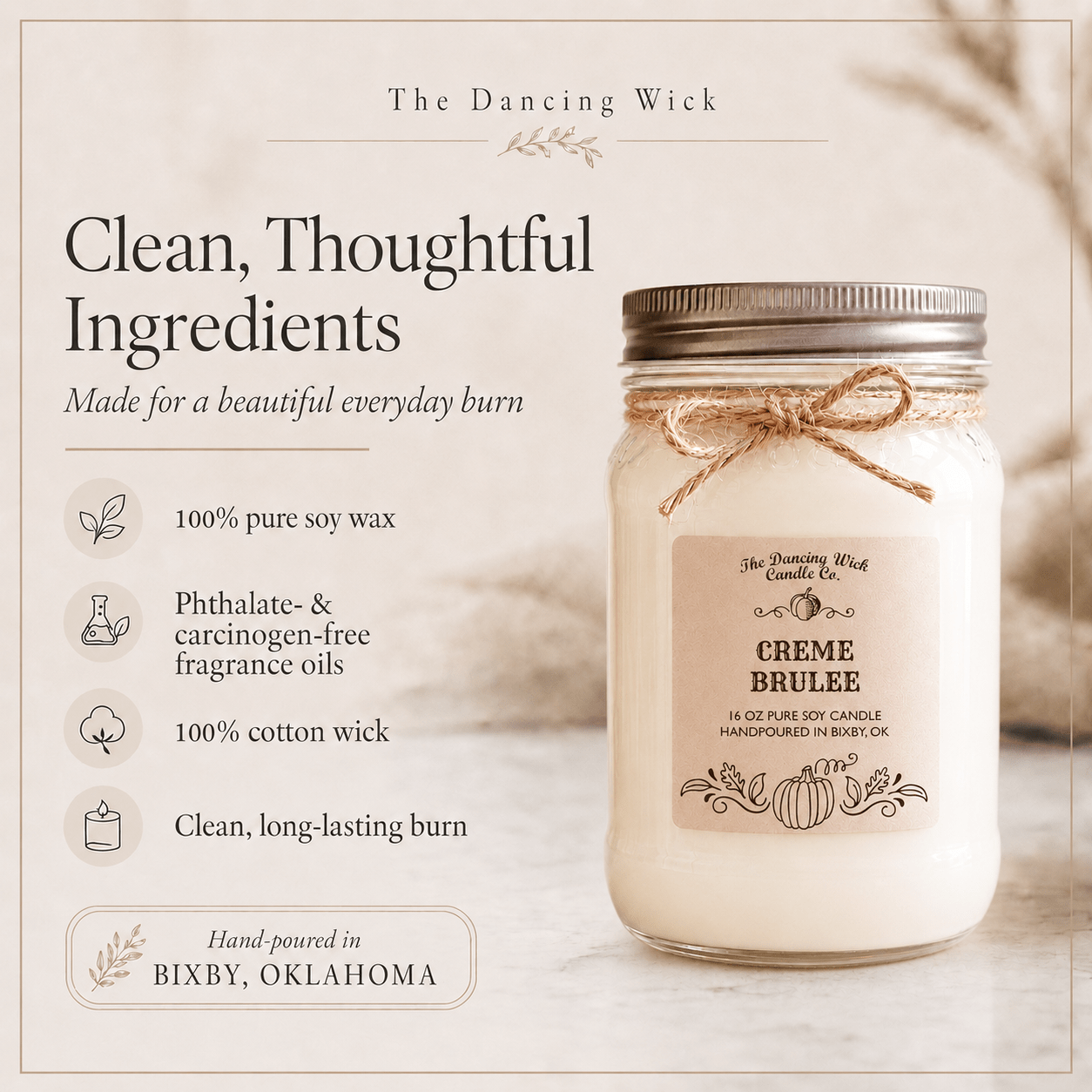 Creme Brulee - Fall Candle - The Dancing Wick
