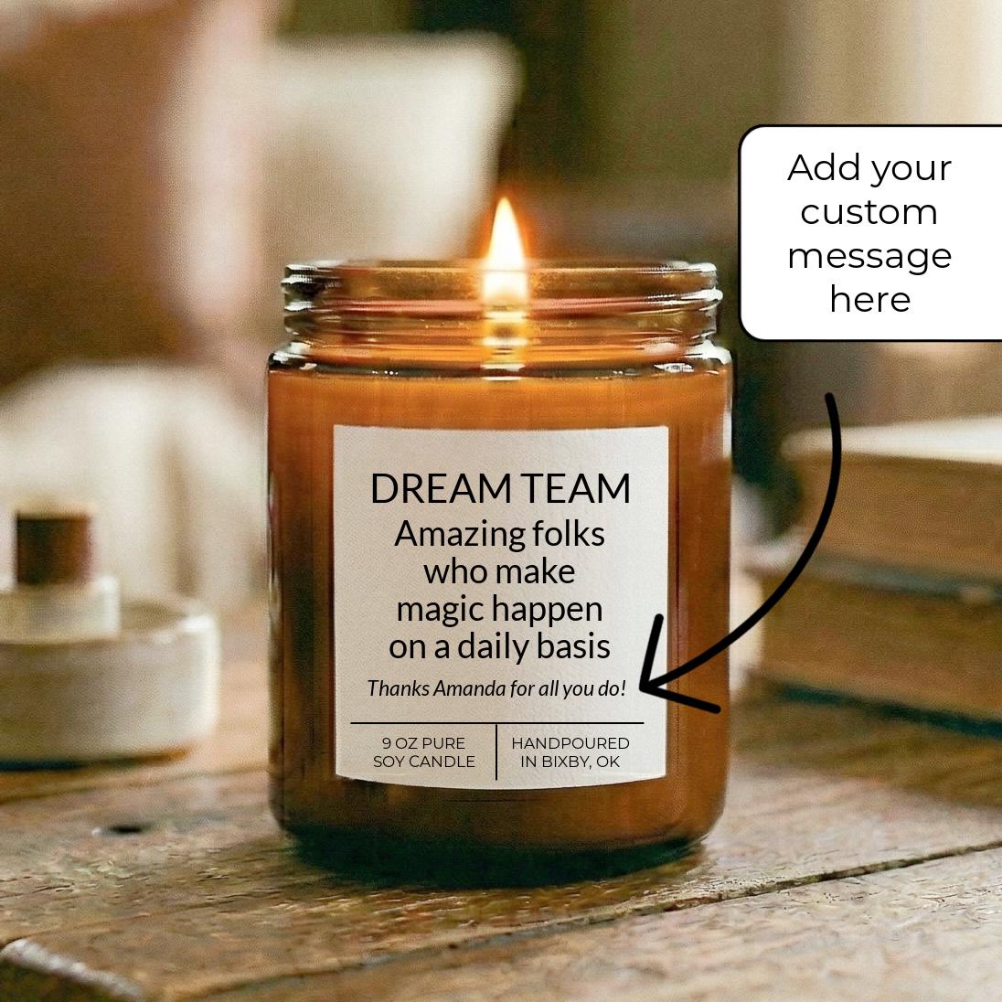 Custom Dream Team Candle Amber - The Dancing Wick
