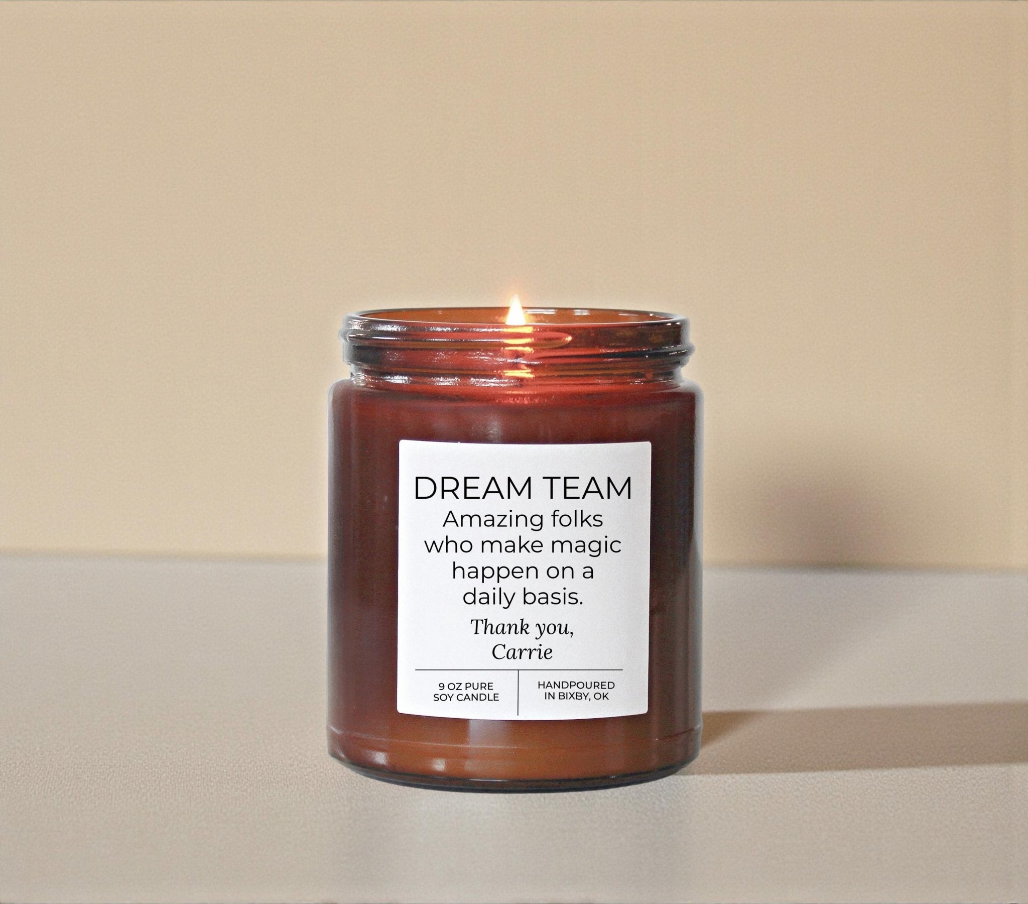 Custom Dream Team Candle Amber - The Dancing Wick