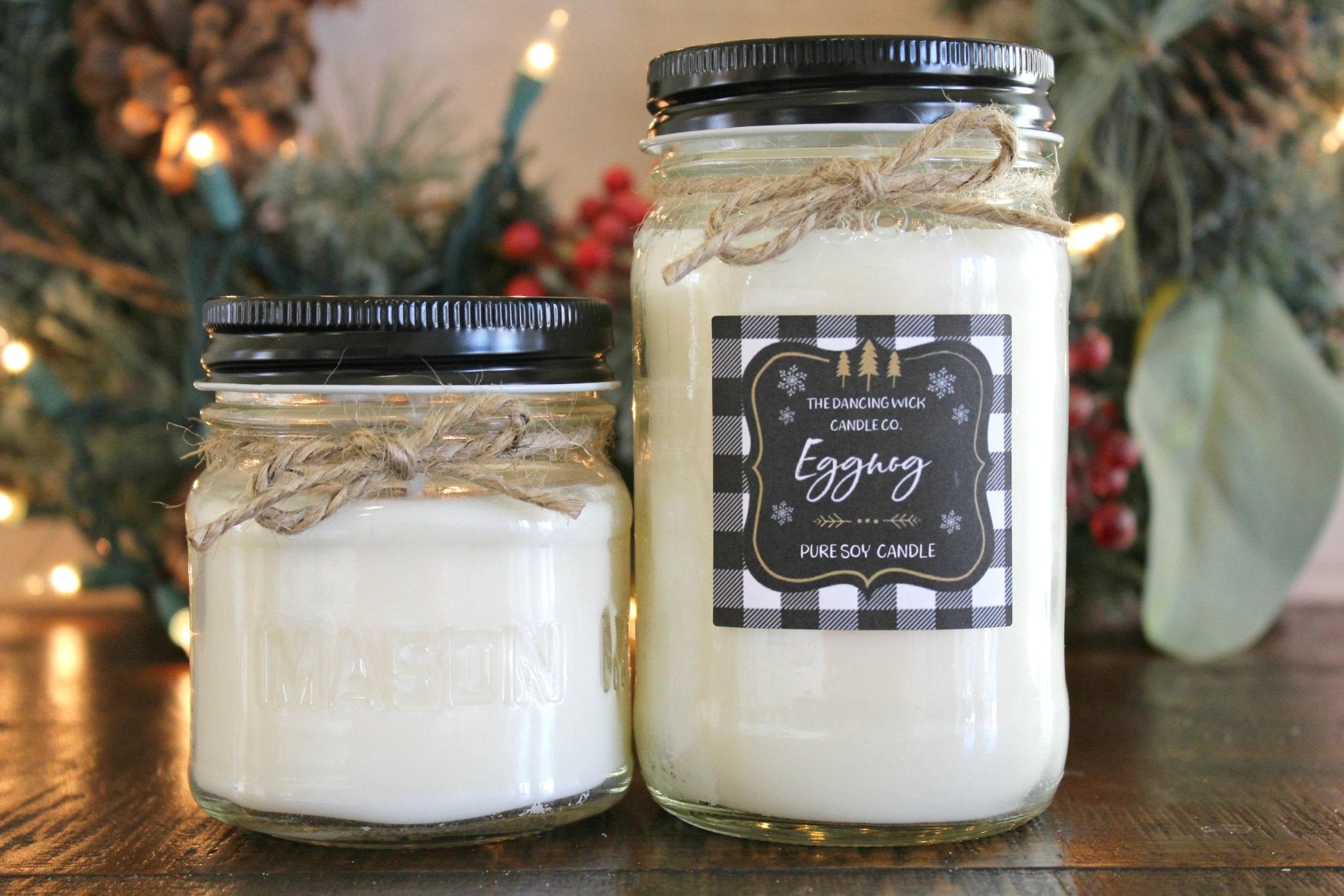 Egg Nog Buffalo Plaid Candle - The Dancing Wick