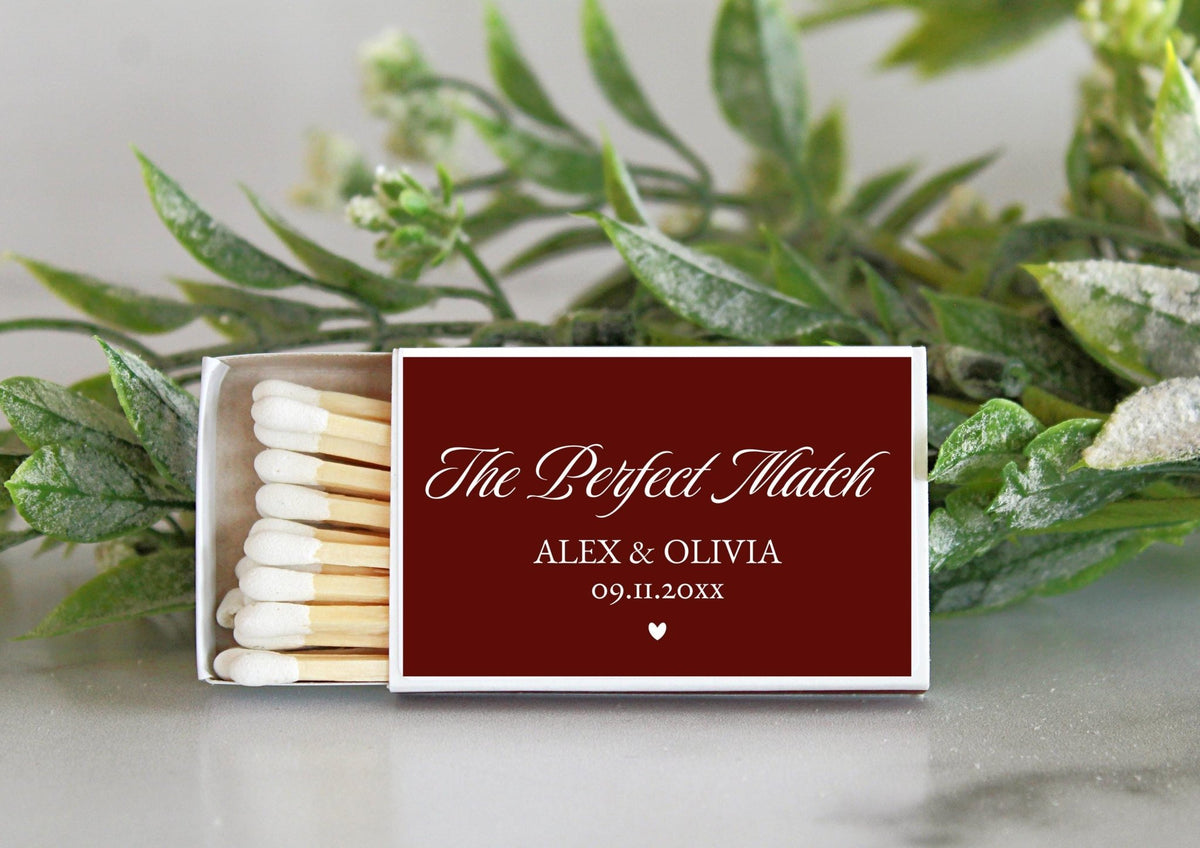 Elegant Wedding Personalized Matchboxes - The Dancing Wick