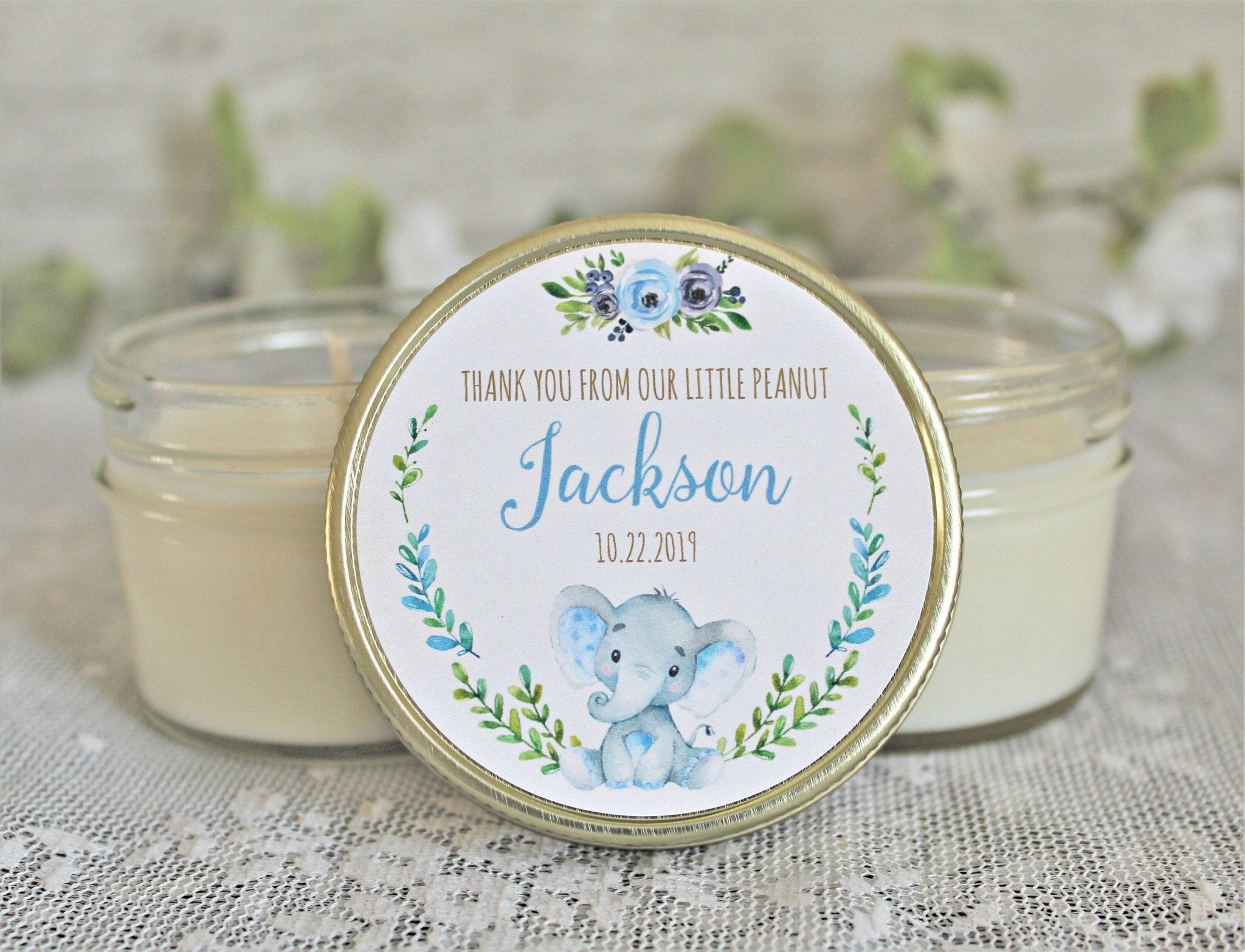 Elephant Baby Shower Favor - The Dancing Wick