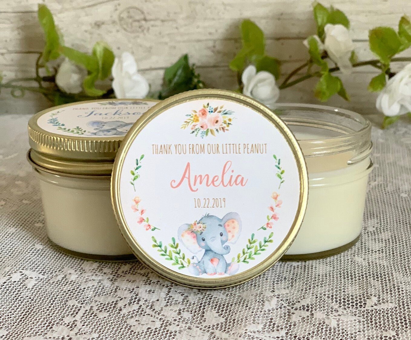 Elephant Baby Shower Favor - The Dancing Wick