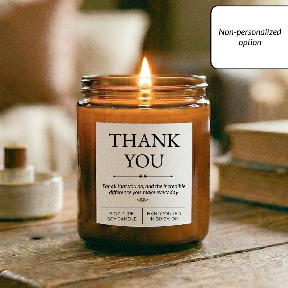 Employee Appreciation Thank You Amber Candle - The Dancing Wick